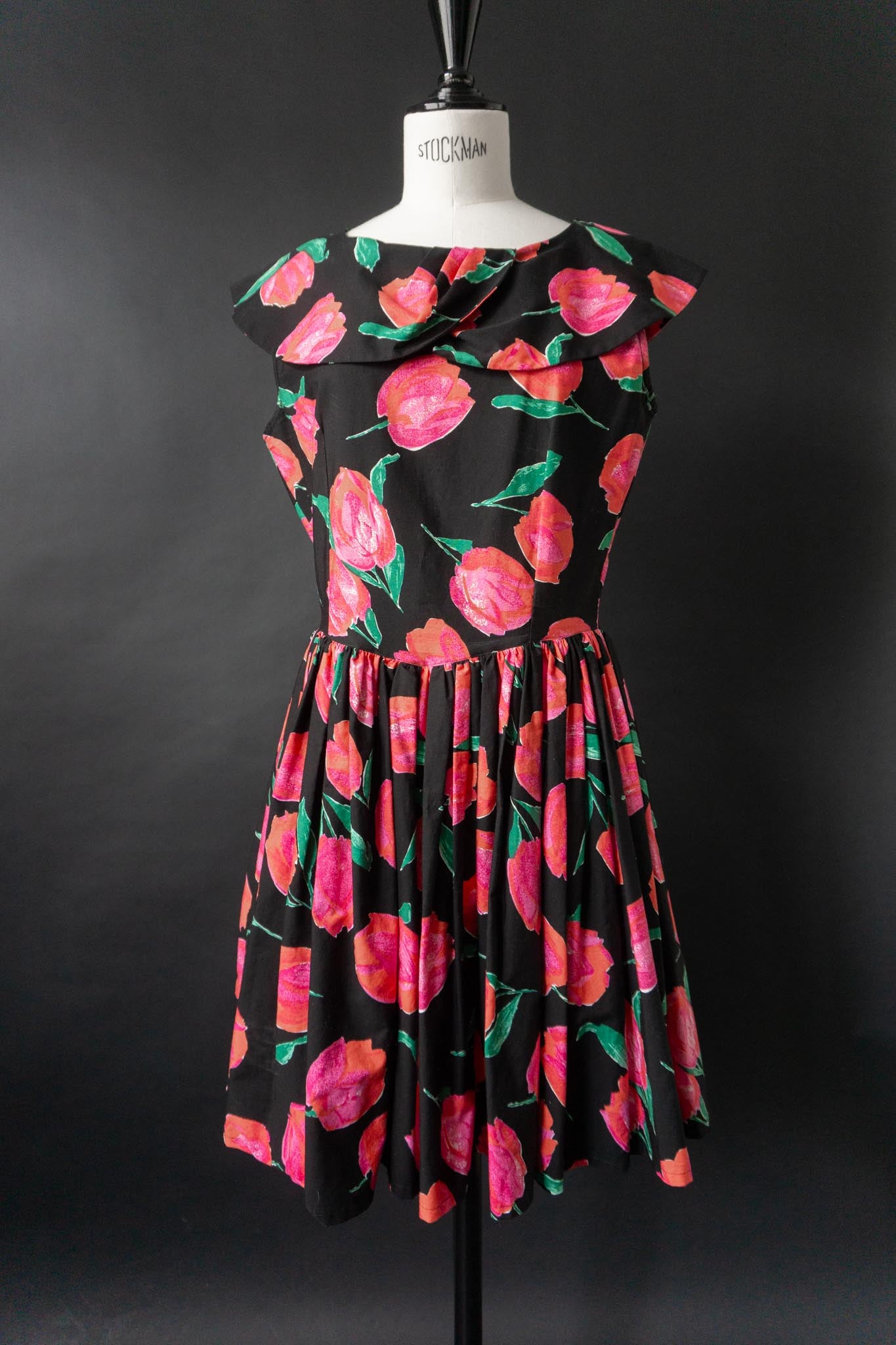 Vintage 80s Sommerkleid Benetton Blumen, S–M