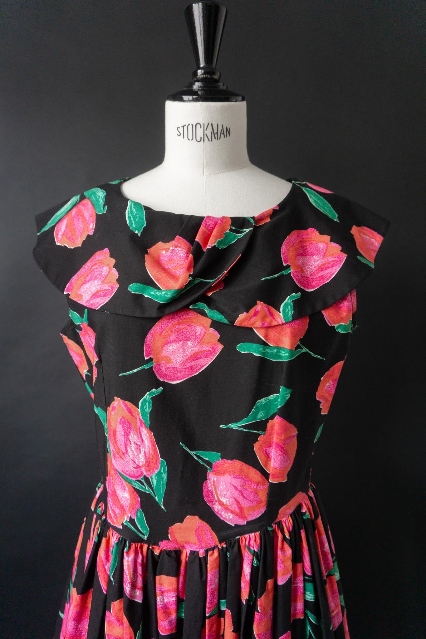 Vintage 80s Sommerkleid Benetton Blumen, S–M