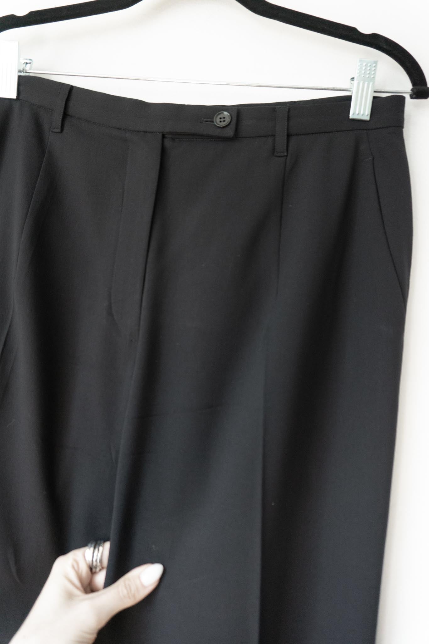 Vintage JIL SANDER 90s Midnight Black Trousers – Made in Italy, M theplaincircle vintage
