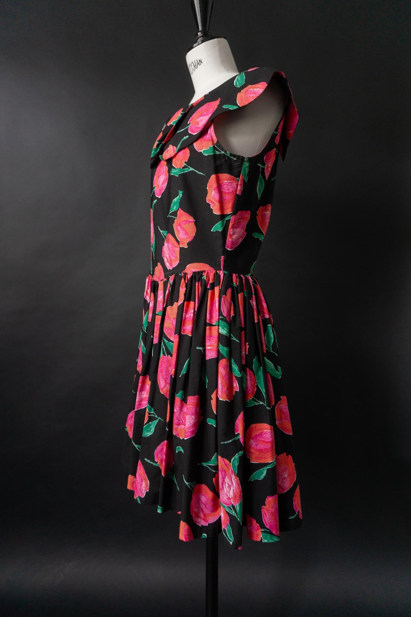 Vintage 80s Sommerkleid Benetton Blumen, S–M