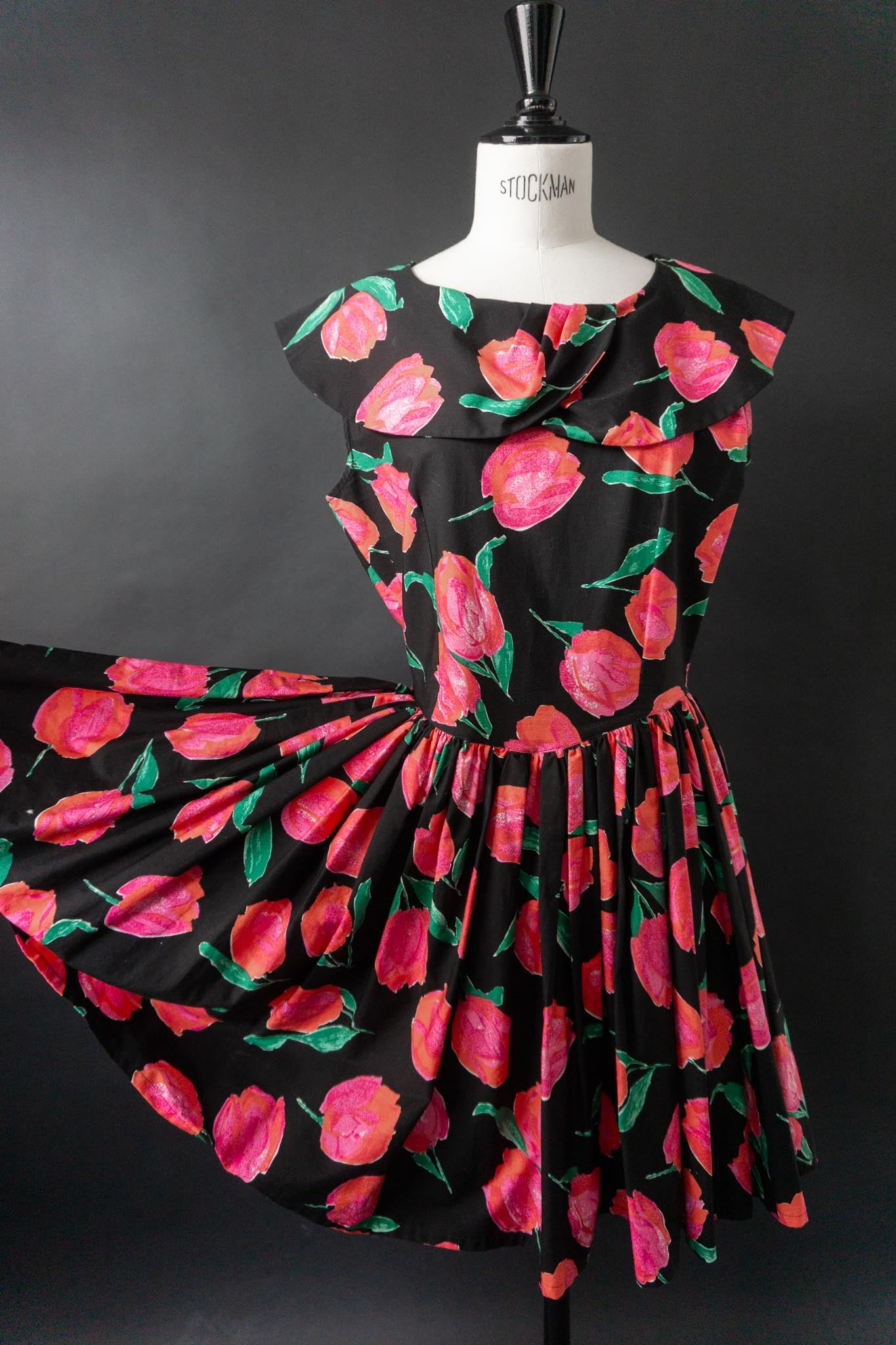 Vintage 80s Sommerkleid Benetton Blumen, S–M