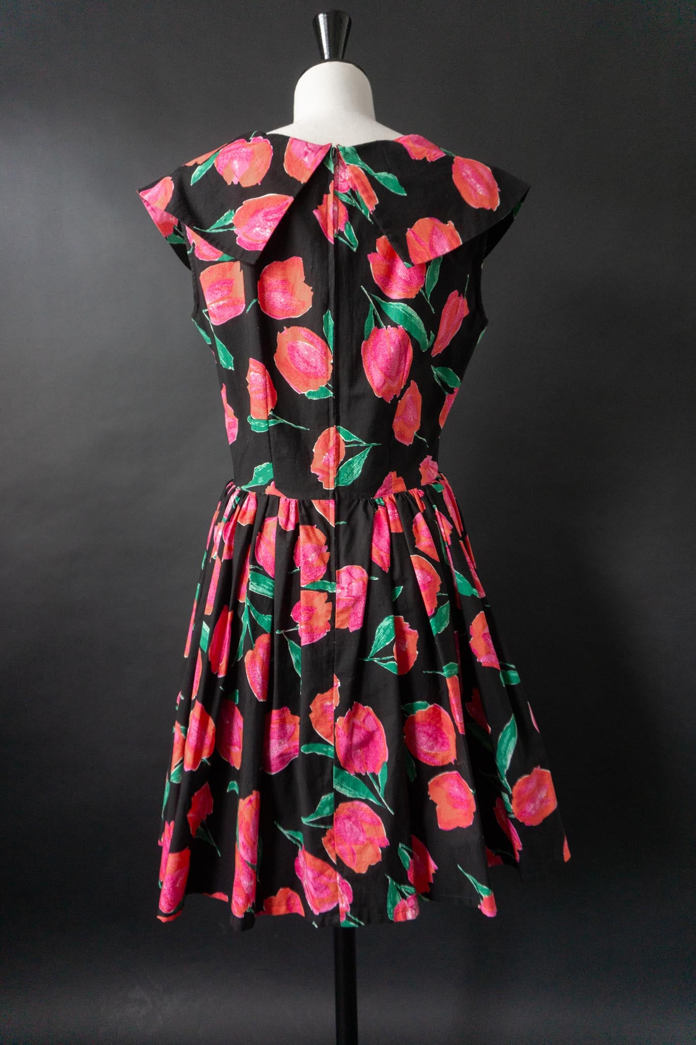 Vintage 80s Sommerkleid Benetton Blumen, S–M