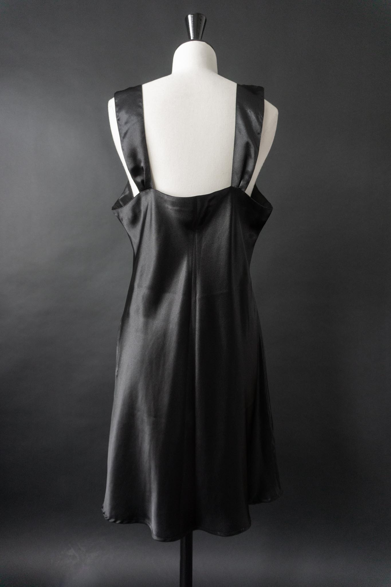 Vintage Slipdress mit Schleife & Troddel, M–L