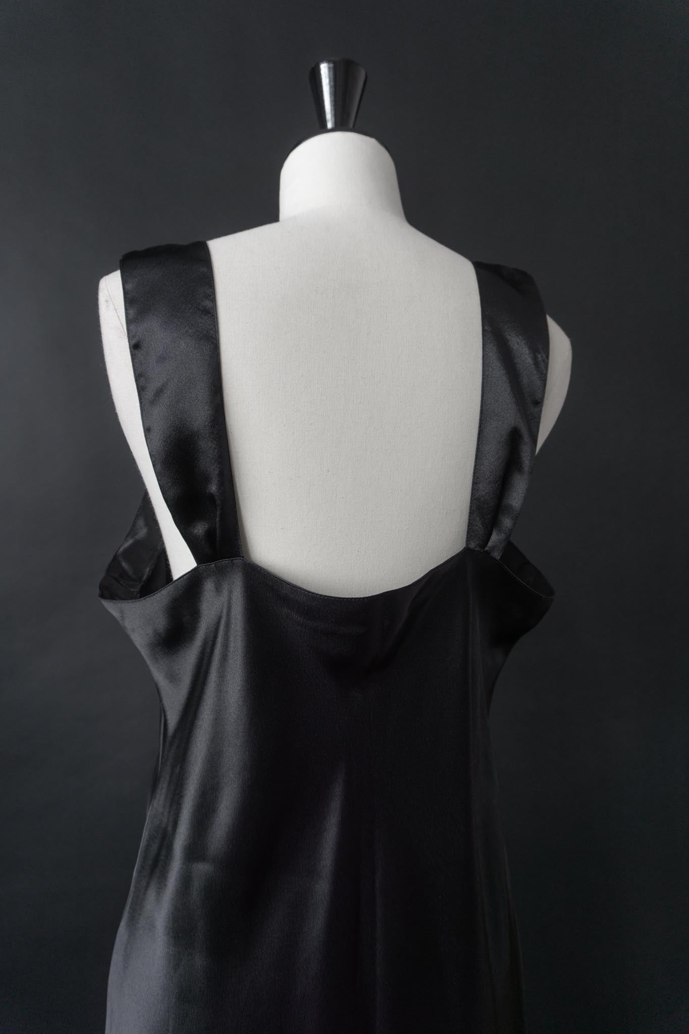 Vintage Slipdress mit Schleife & Troddel, M–L