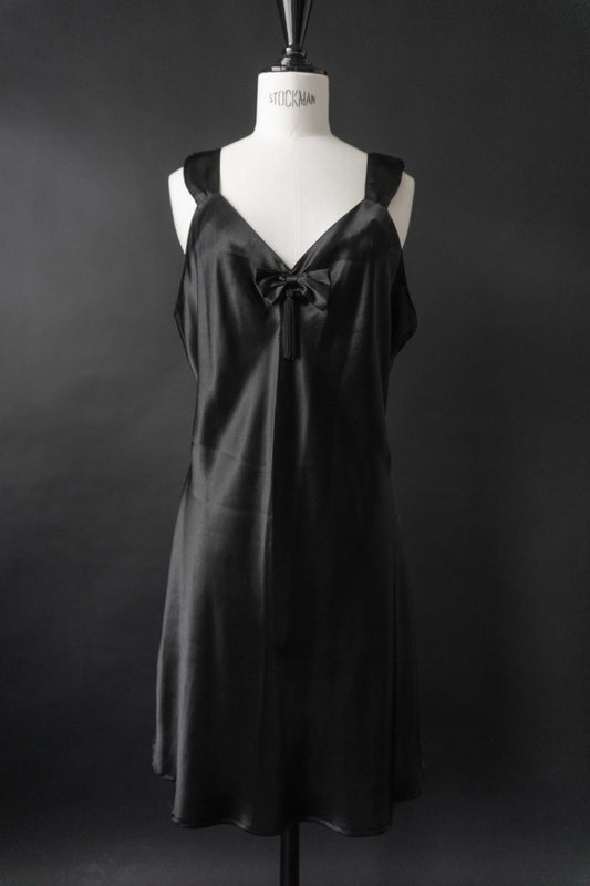 Vintage Slipdress mit Schleife & Troddel, M–L