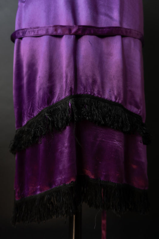 Vintage Charleston-Kleid, Viskose, Violett, XS–S