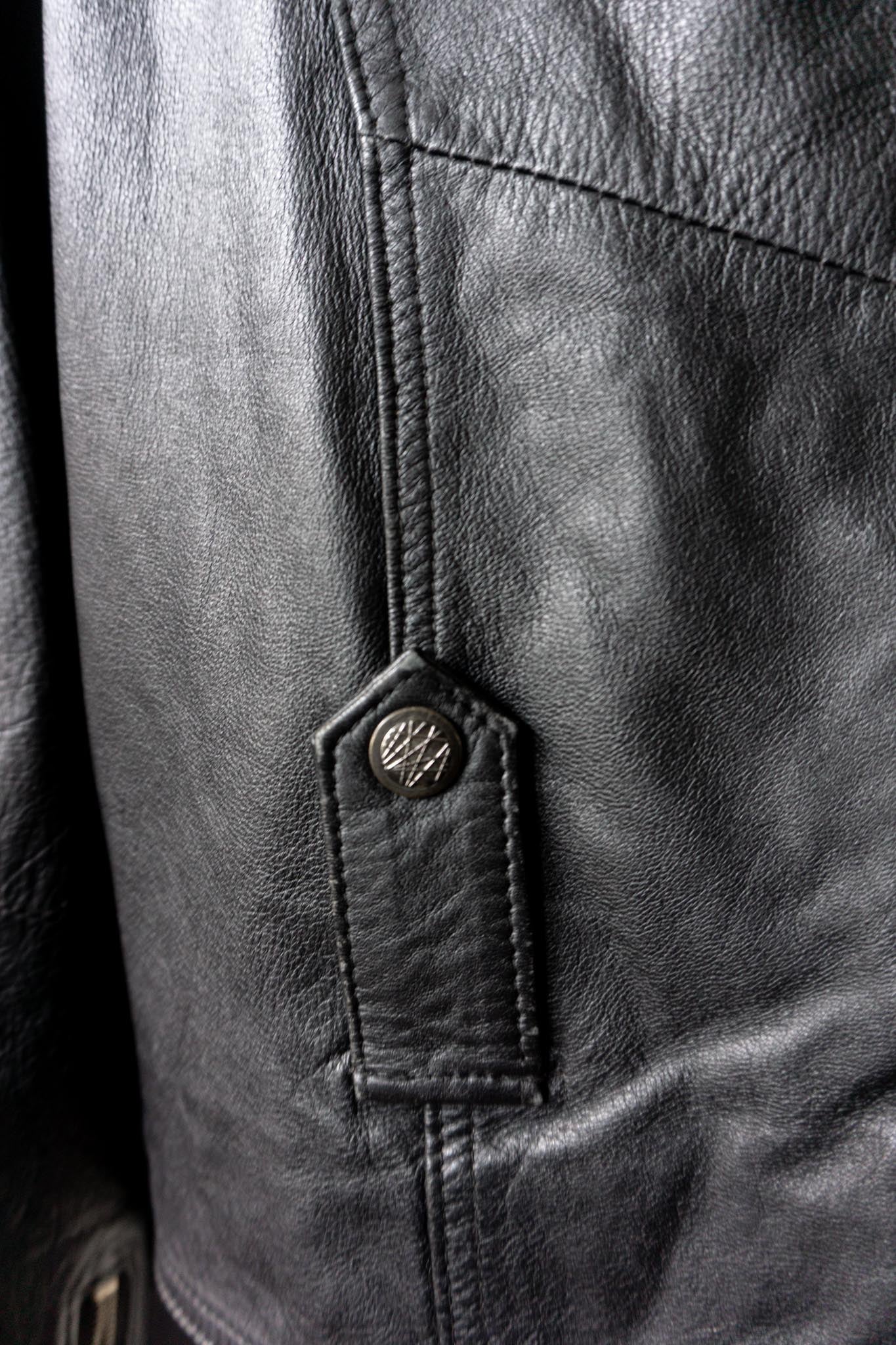 Vintage Lederjacke, Slouchy Bikerjacke mit Patina, M–L