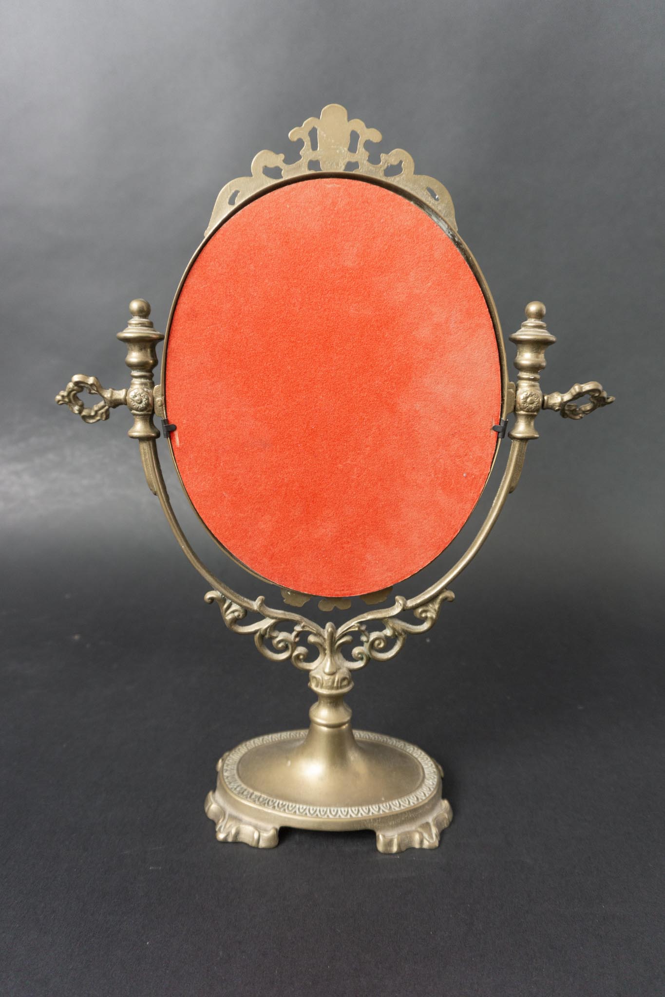 Vintage Vanity Goth Standspiegel, Messing