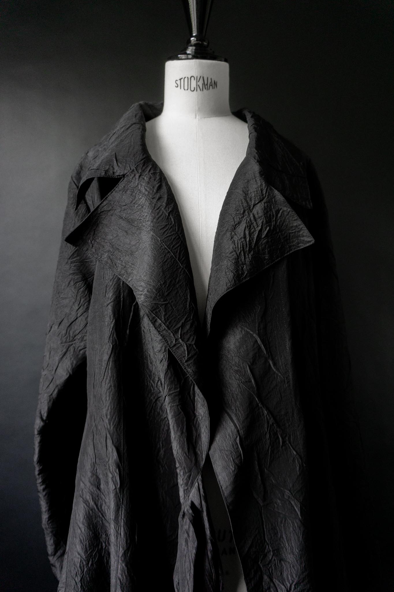 Vintage Goth Mantel, Crinkle, Avantgarde, M–XXL