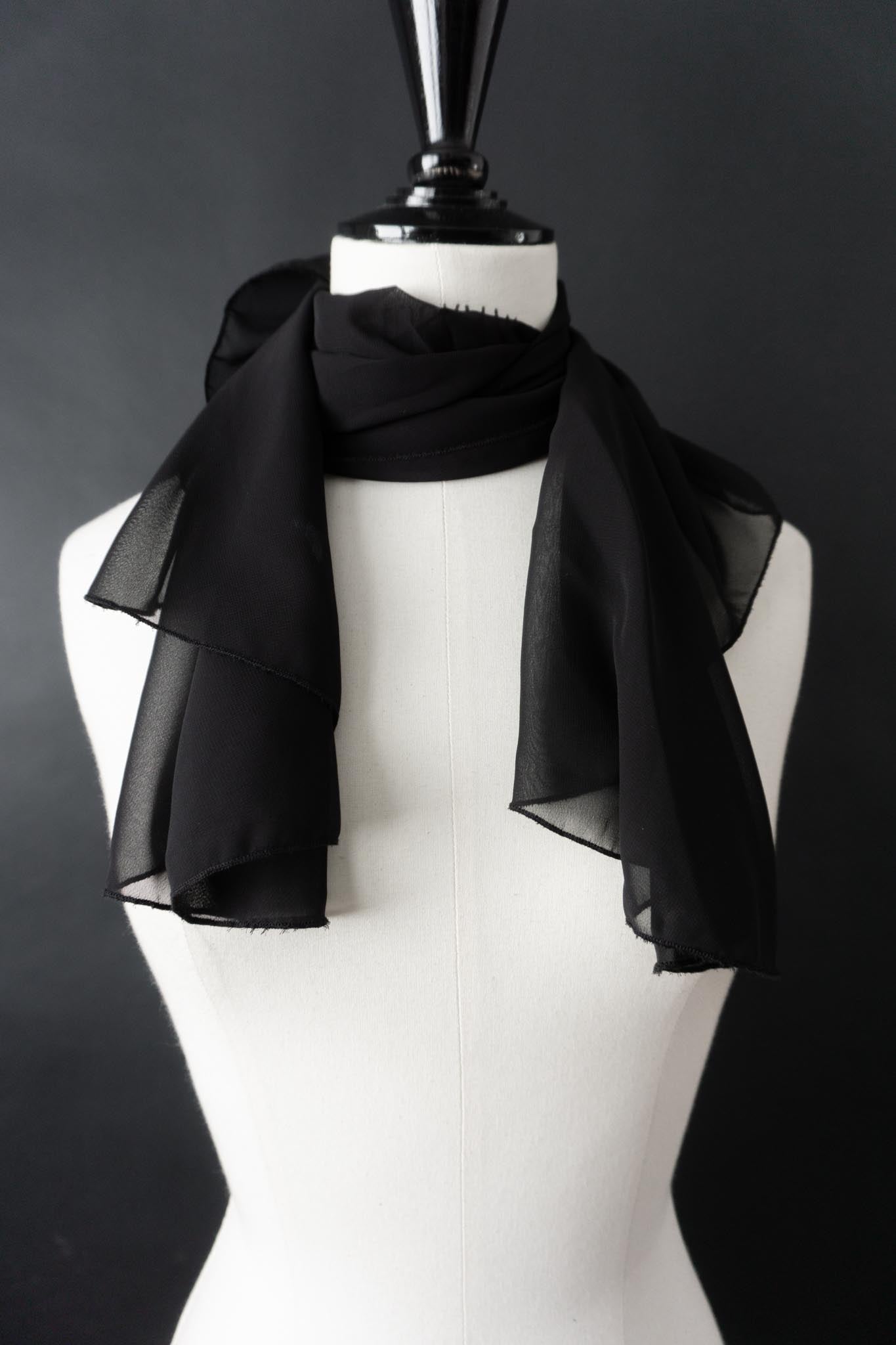 Vintage Chiffon Cape, Schwarz