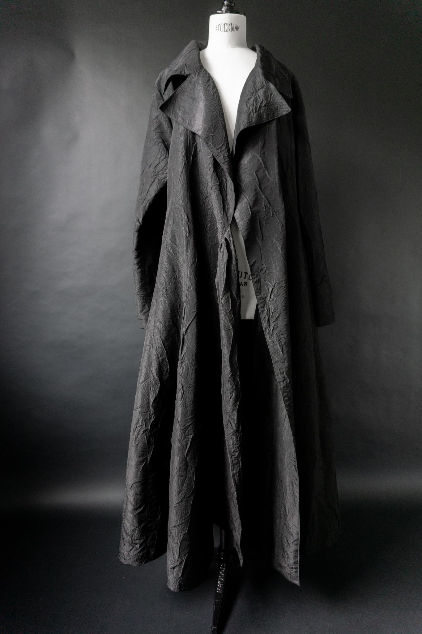 Vintage Goth Mantel, Crinkle, Avantgarde, M–XXL