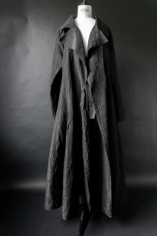 Vintage Goth Mantel, Crinkle, Avantgarde, M–XXL