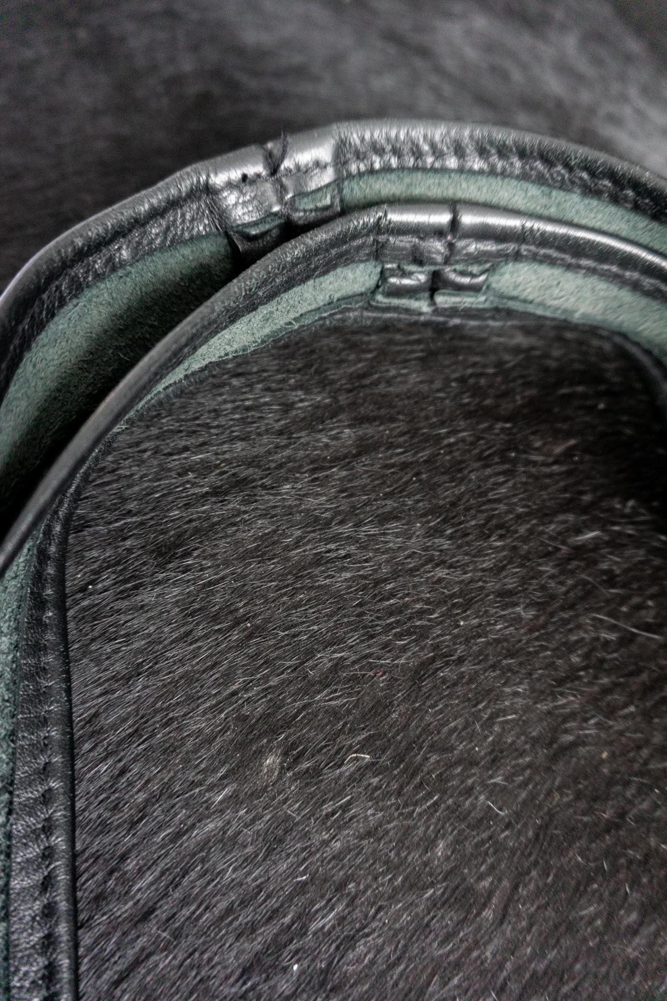 Vintage Leder Shopper Tasche, Schwarz