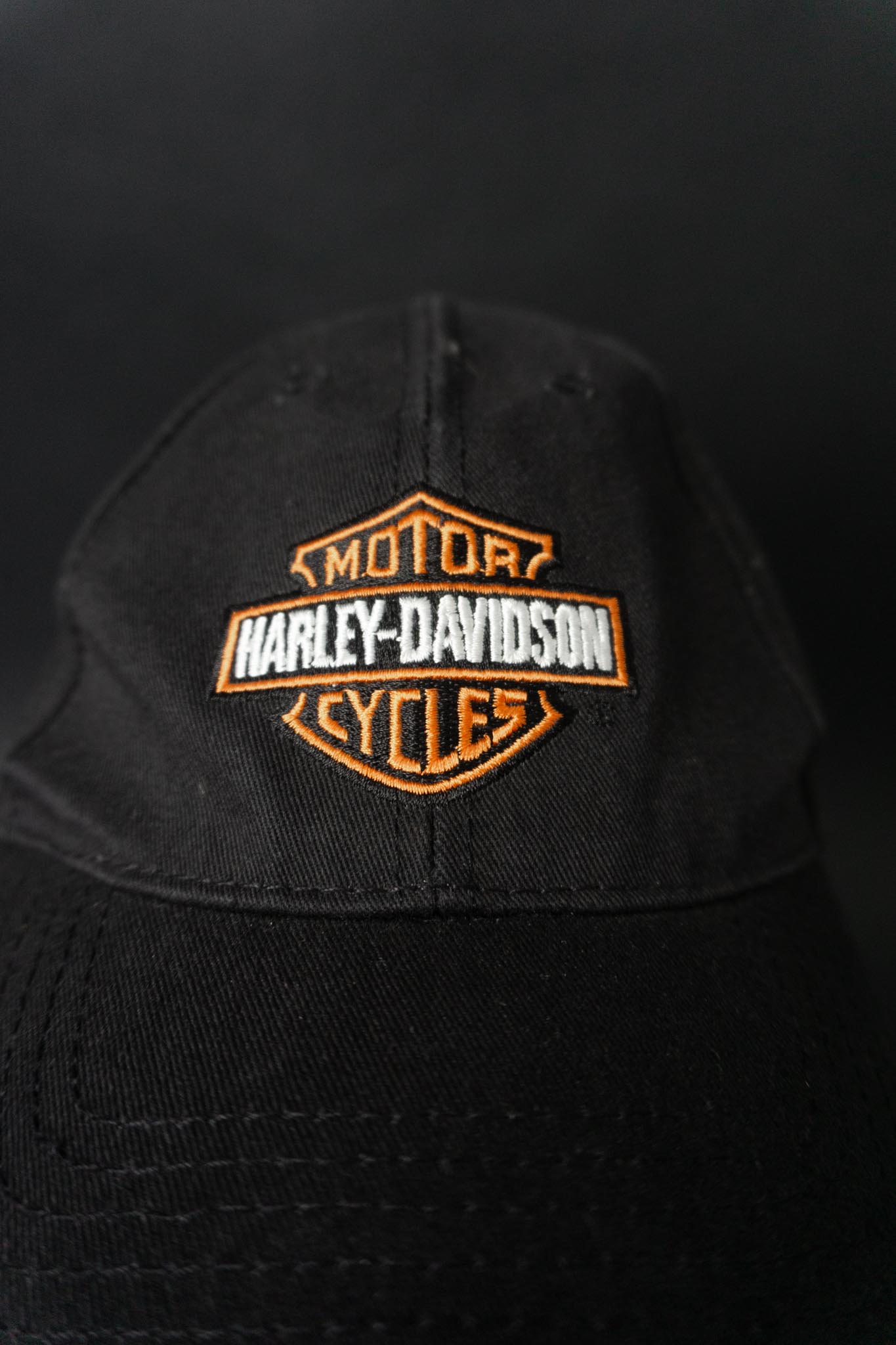 Vintage Harley-Davidson Baseball Cap – schwarze Logo-Kappe aus Baumwolle