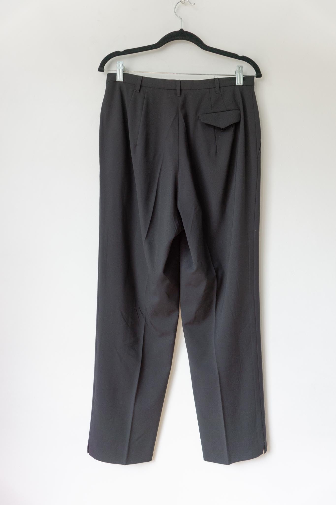 Vintage JIL SANDER 90s Midnight Black Trousers – Made in Italy, M theplaincircle vintage