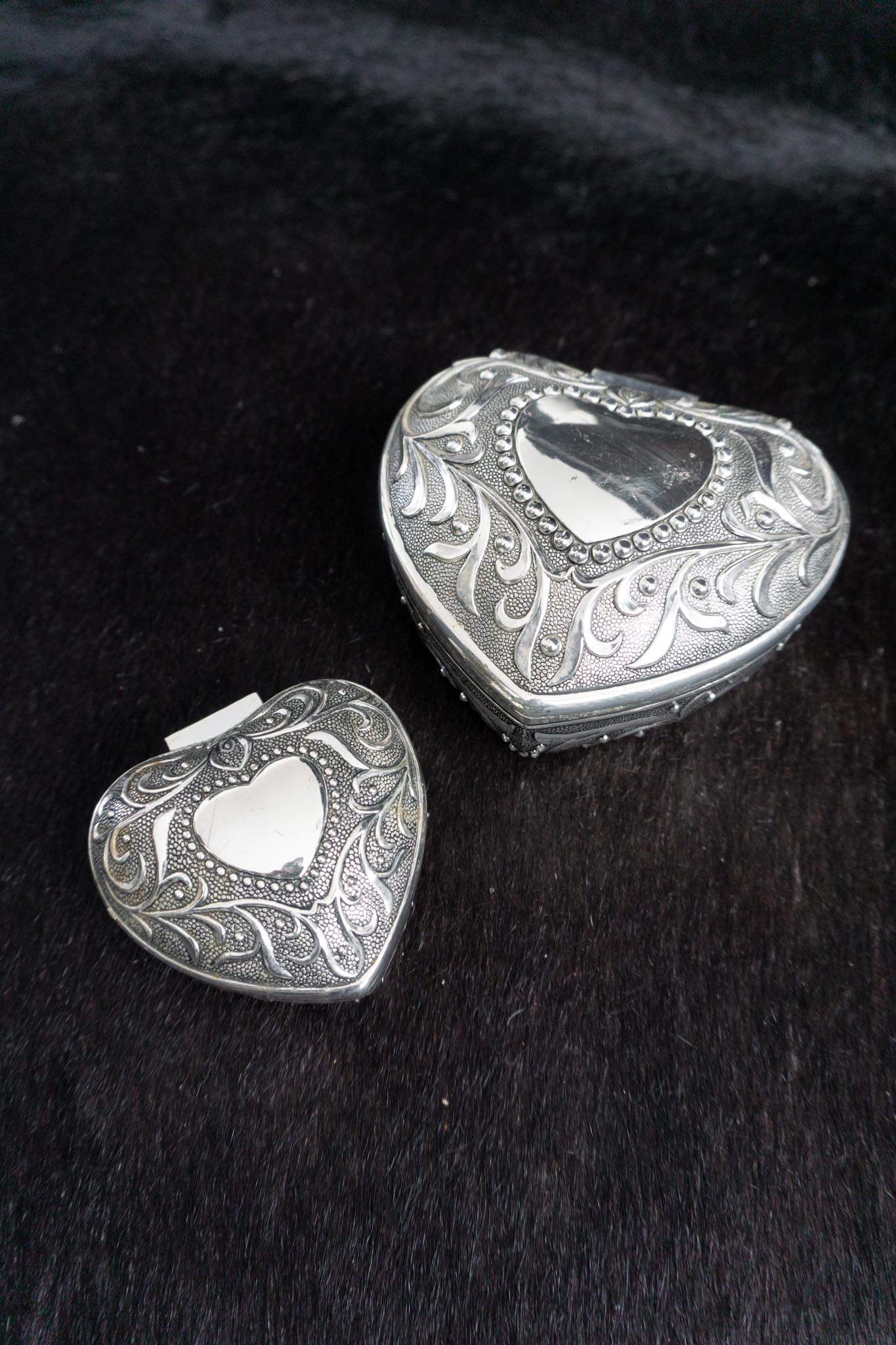 Vintage Schmuckschatullen Set, Heart Shaped Box