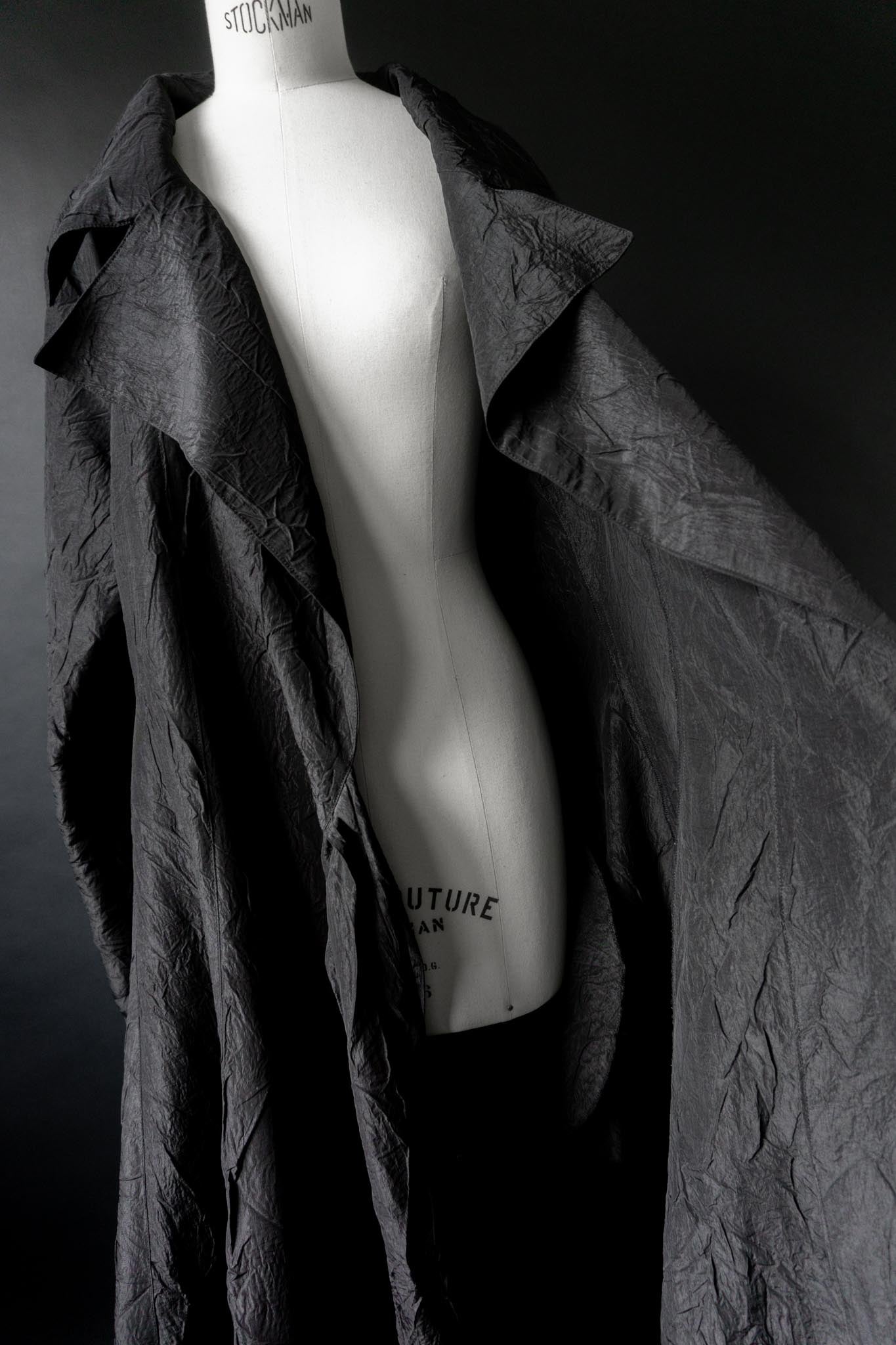 Vintage Goth Mantel, Crinkle, Avantgarde, M–XXL