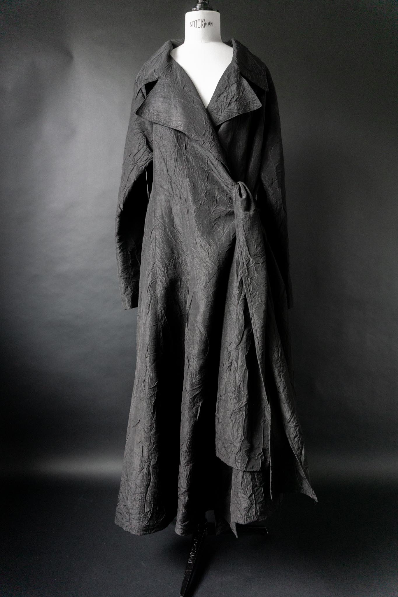Vintage Goth Mantel, Crinkle, Avantgarde, M–XXL