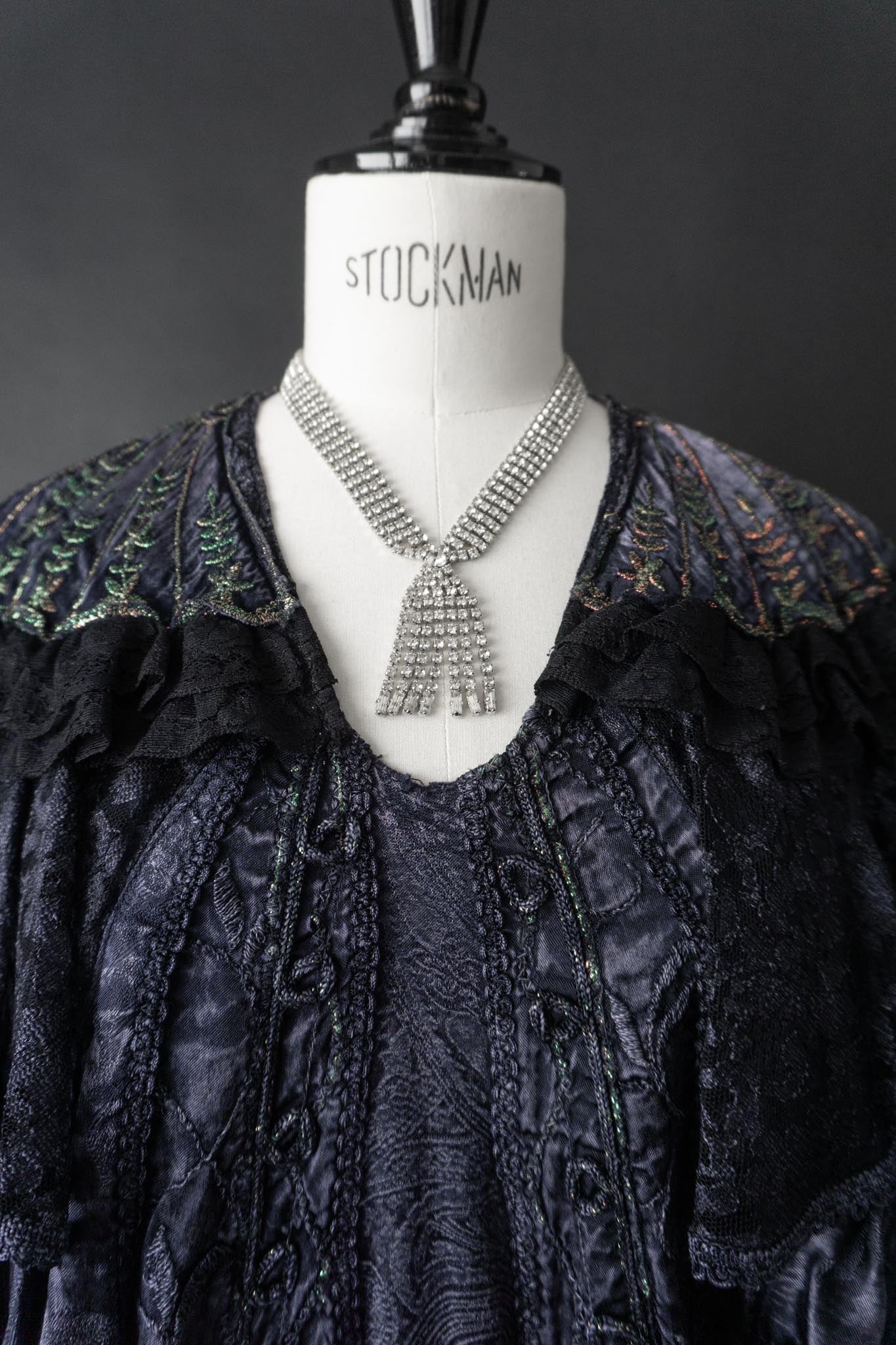 Vintage 80s Strasskette mit Fransen