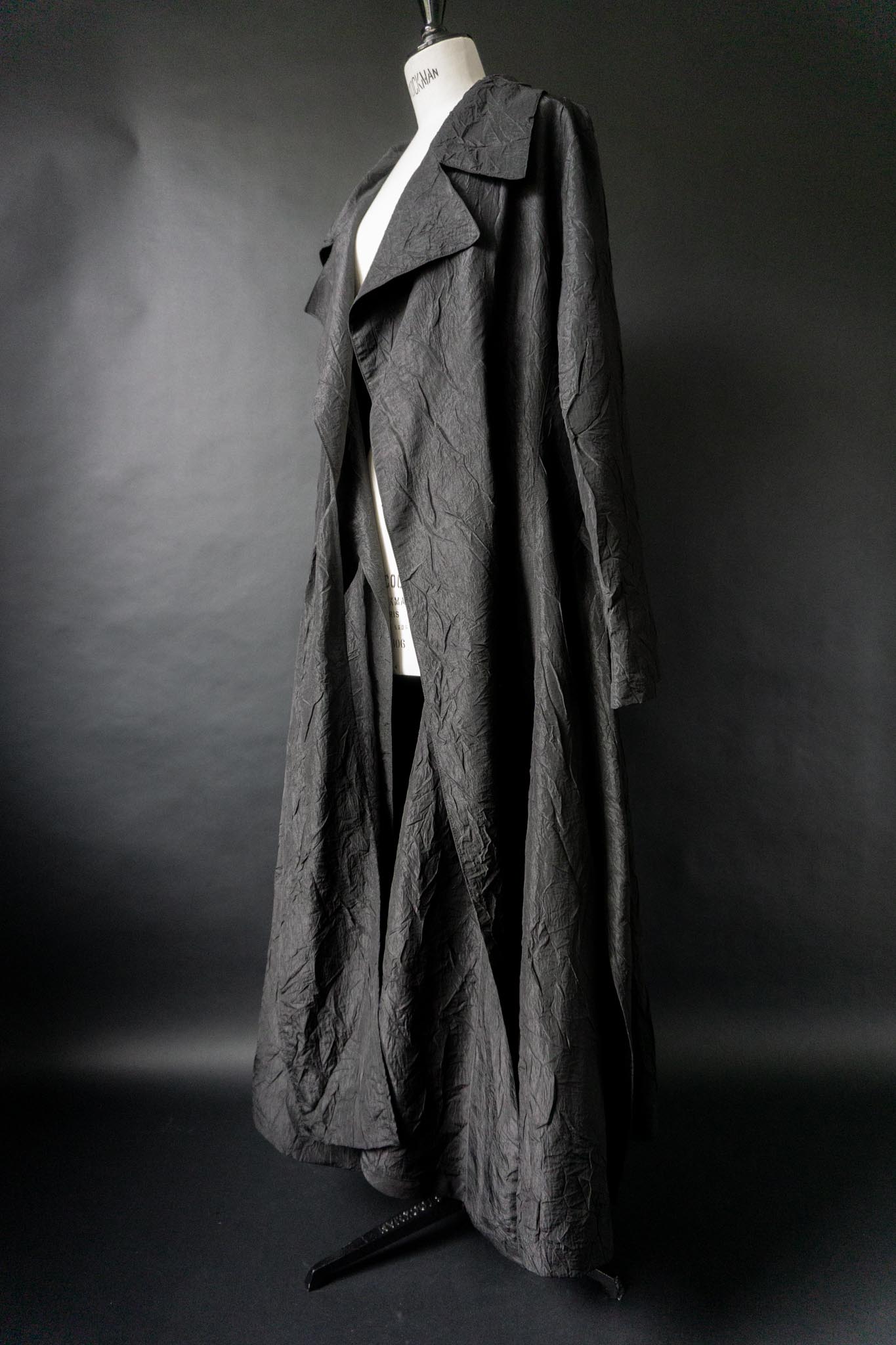 Vintage Goth Mantel, Crinkle, Avantgarde, M–XXL