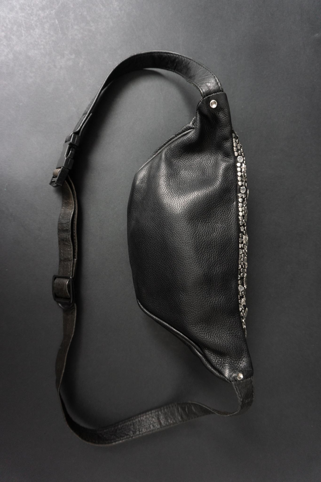 Vintage Kolster Bauchtasche aus Leder mit Nieten