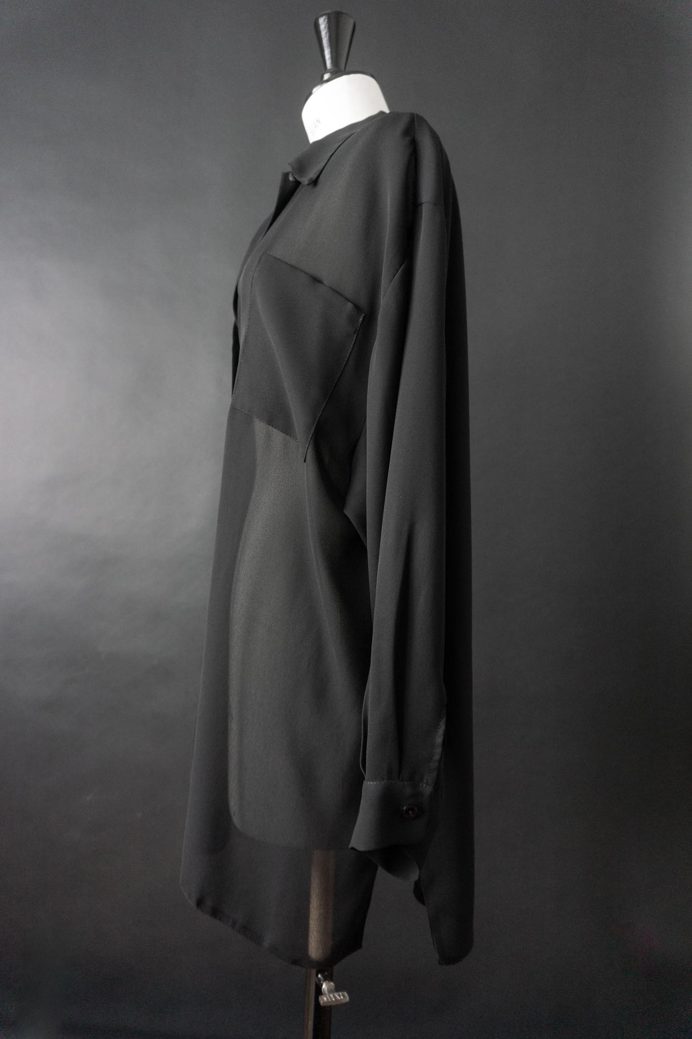 Vintage 80s Gothic Bluse, M–L