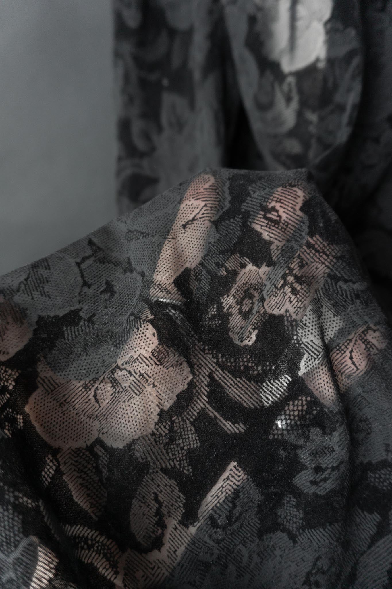 Vintage 90s Gothic Bluse Rosen, M–L