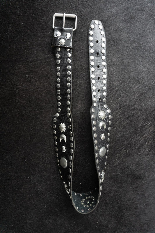 Vintage Nietengürtel 80s, Glamrock, S–L