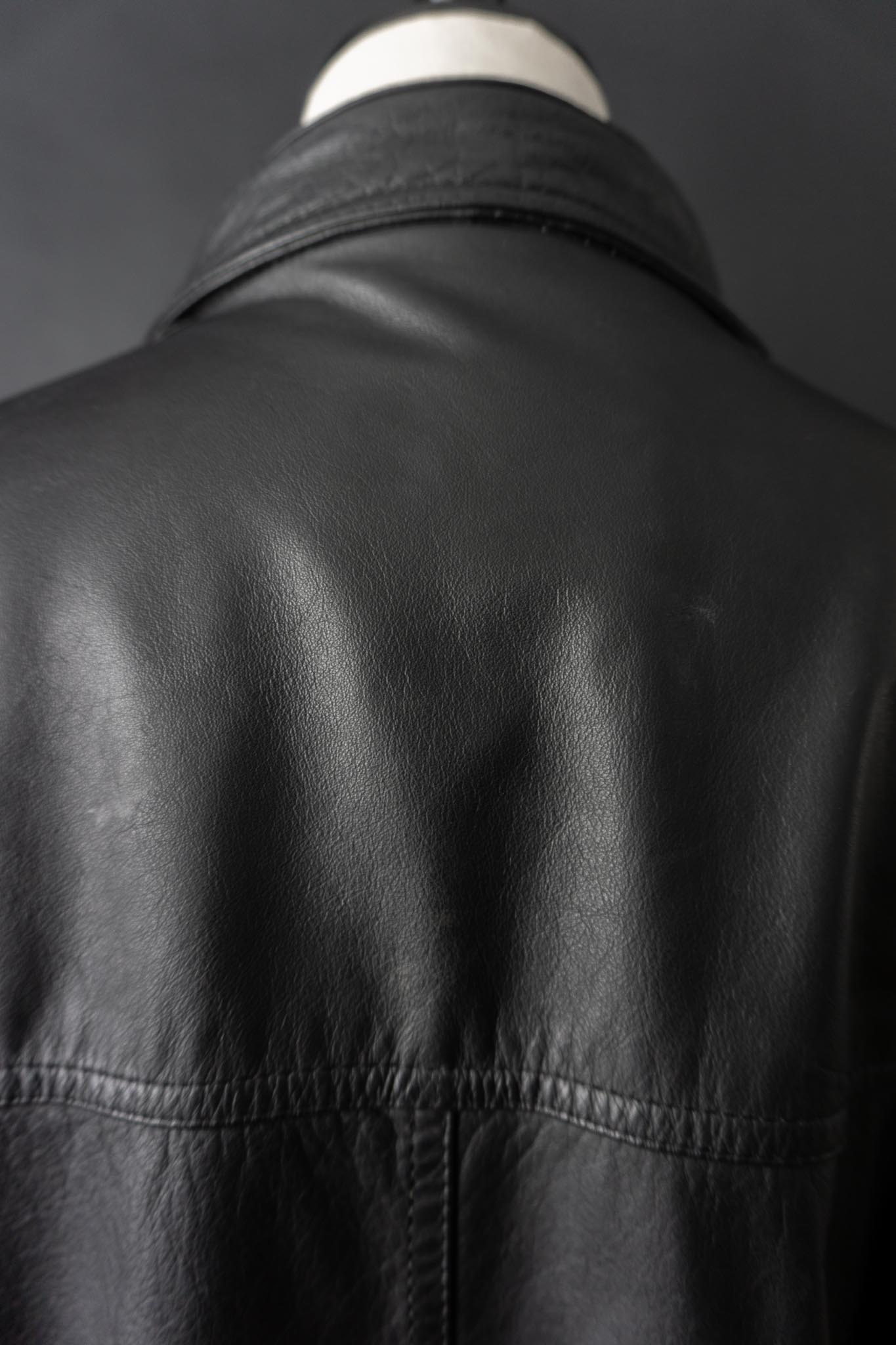 Vintage 80s convertible Lederjacke, Schwarz, M–L