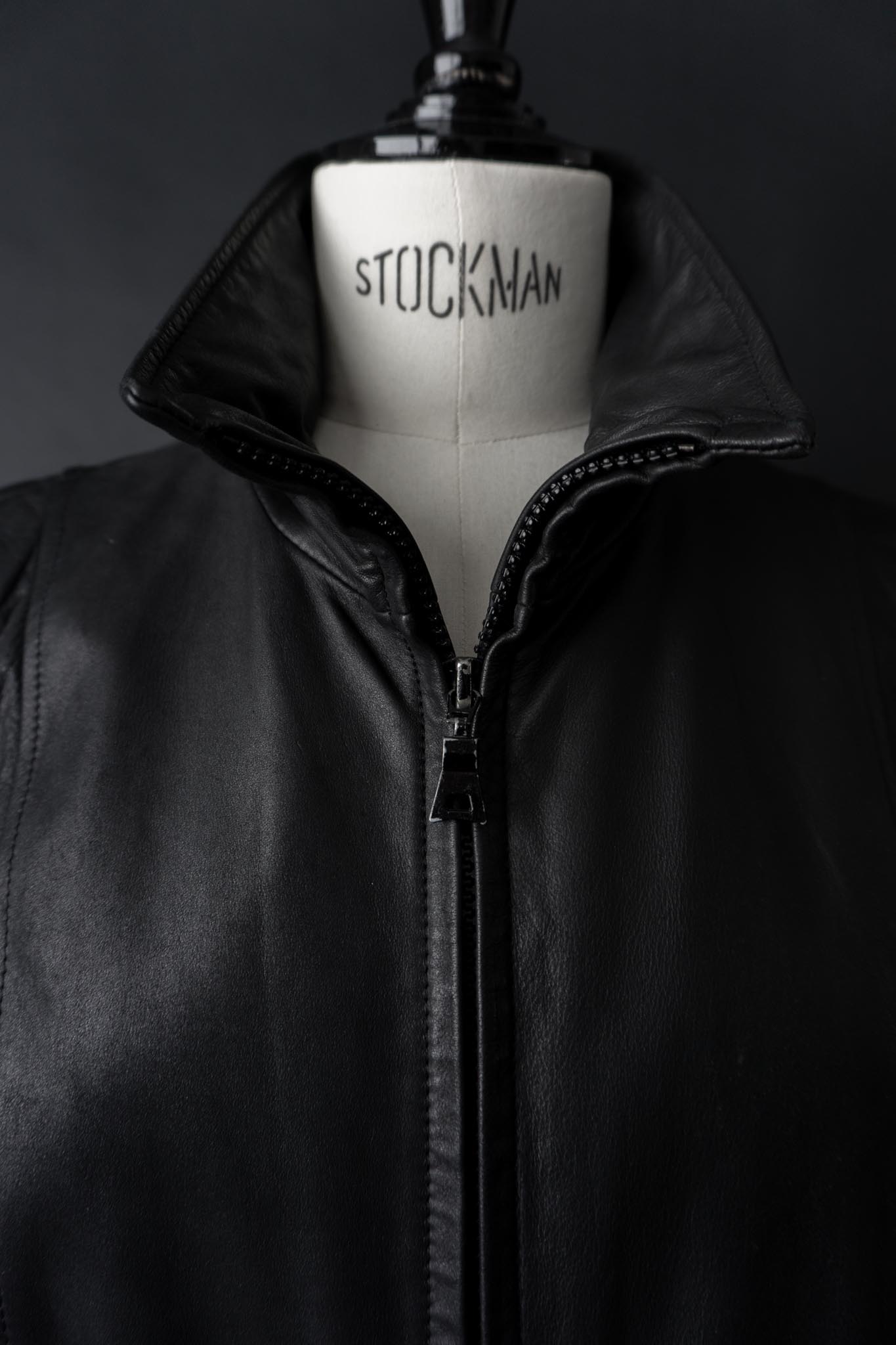 Vintage 90s Ledermantel, Zipper, S–M