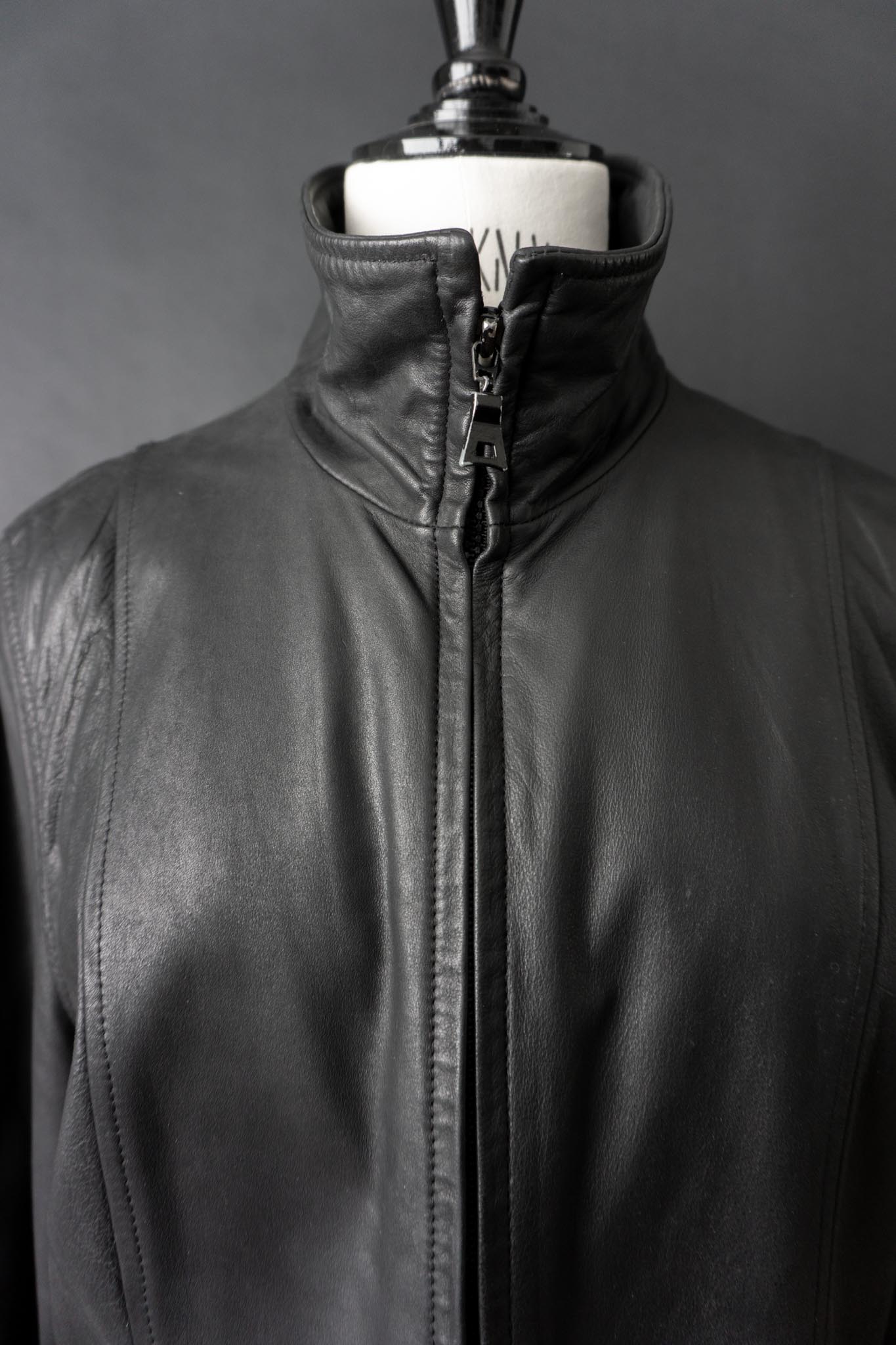 Vintage 90s Ledermantel, Zipper, S–M