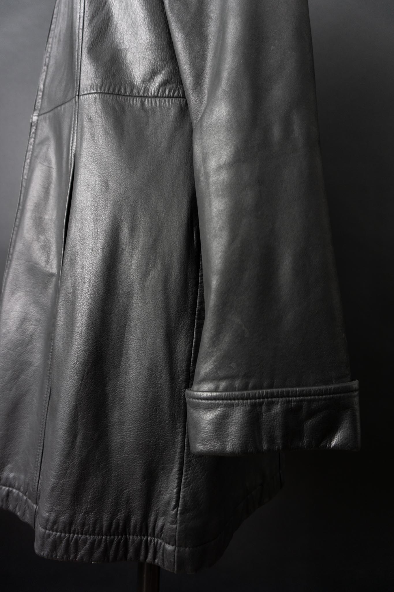 Vintage 90s Ledermantel, Zipper, S–M