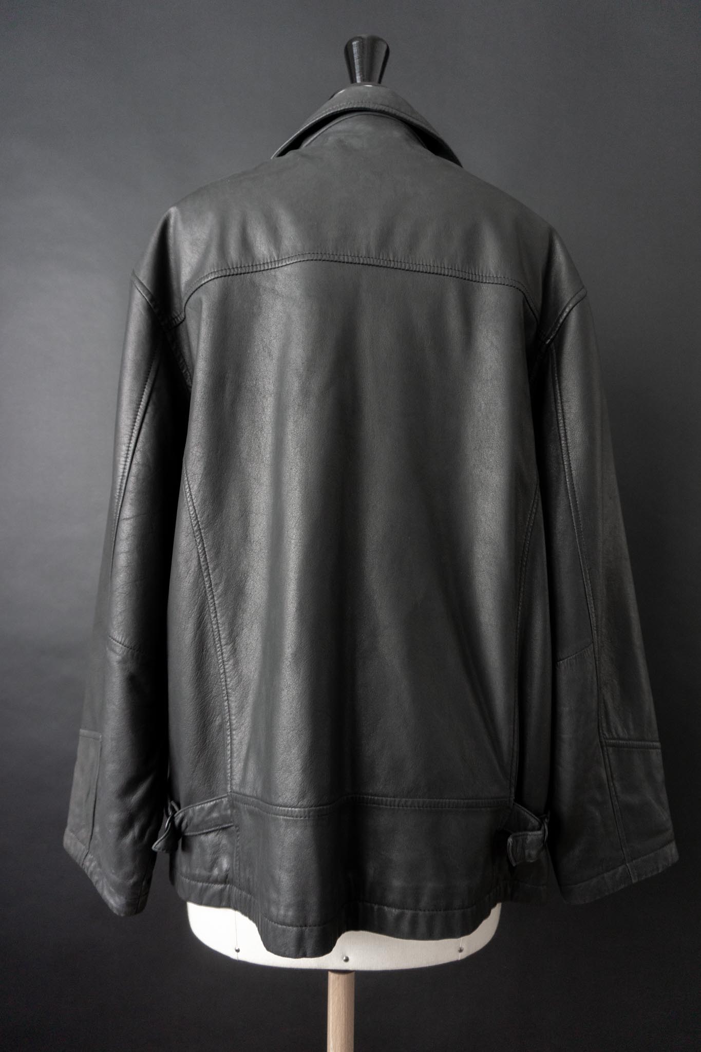 Vintage 90s Lederjacke mit Zipper, M–L