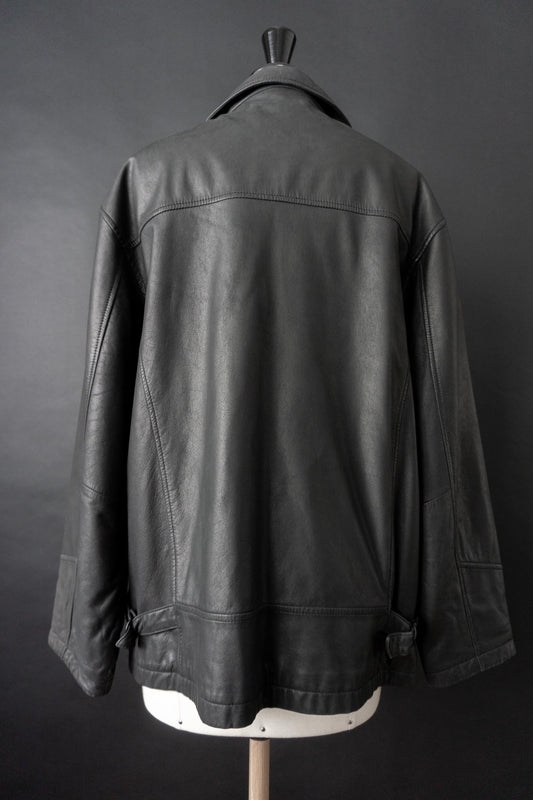 Vintage 90s Lederjacke mit Zipper, M–L