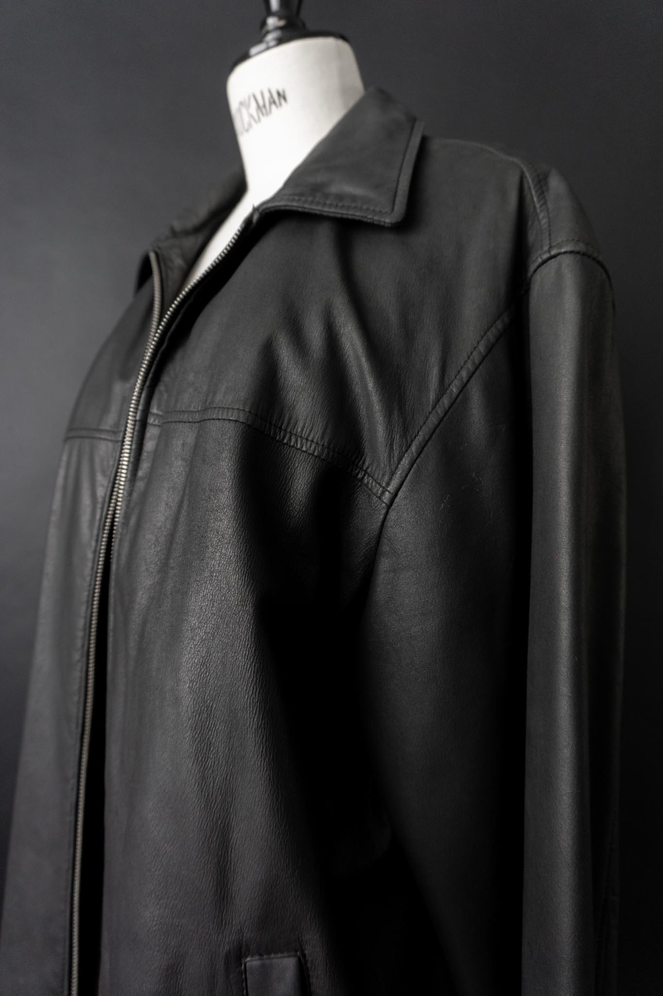 Vintage 90s Lederjacke mit Zipper, M–L