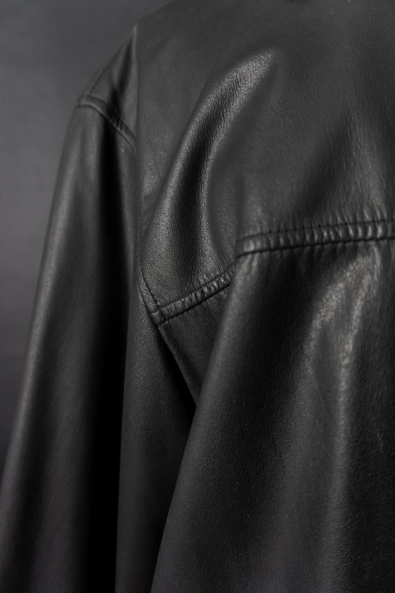 Vintage 90s Lederjacke mit Zipper, M–L