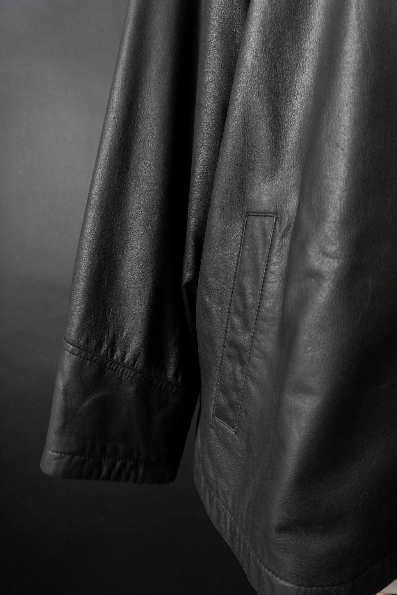Vintage 90s Lederjacke mit Zipper, M–L