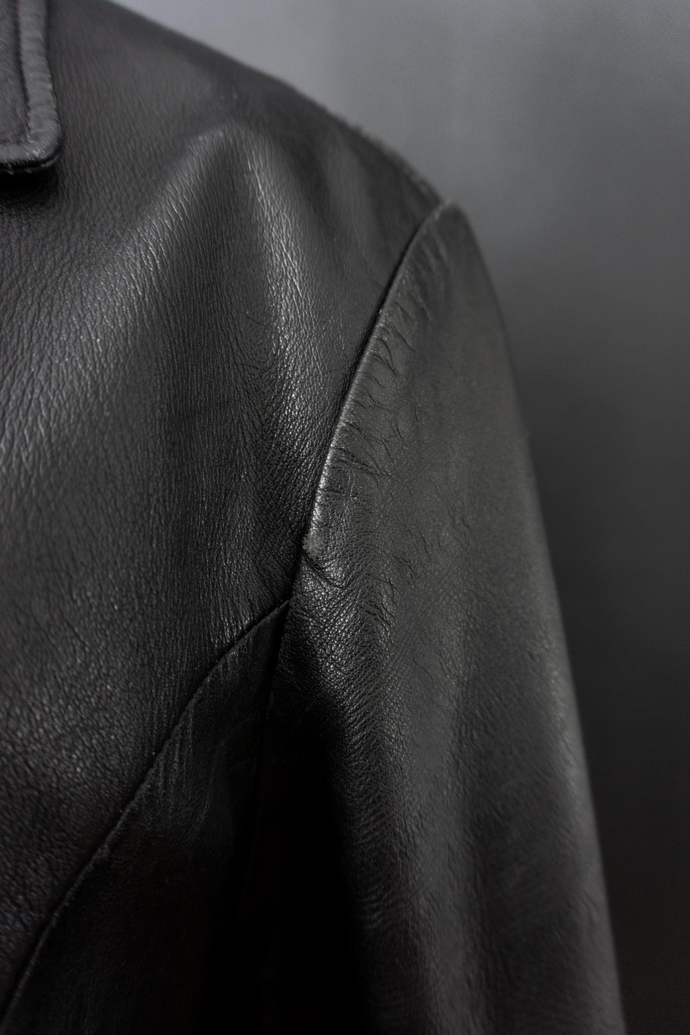 Vintage 90s Goth Ledermantel, S–M