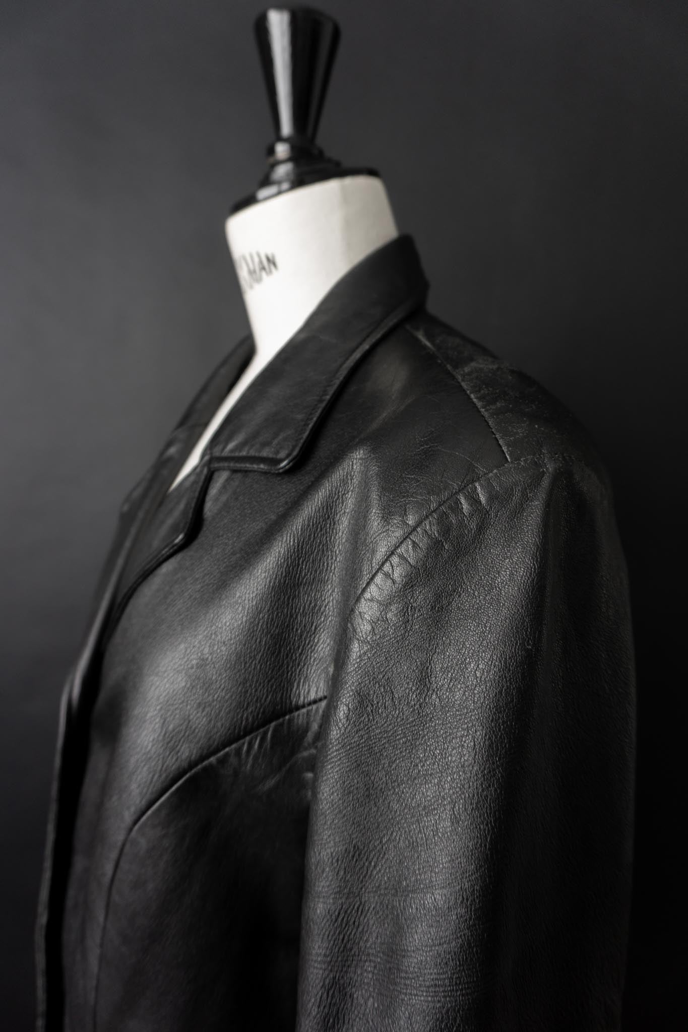 Vintage 90s Goth Ledermantel, S–M