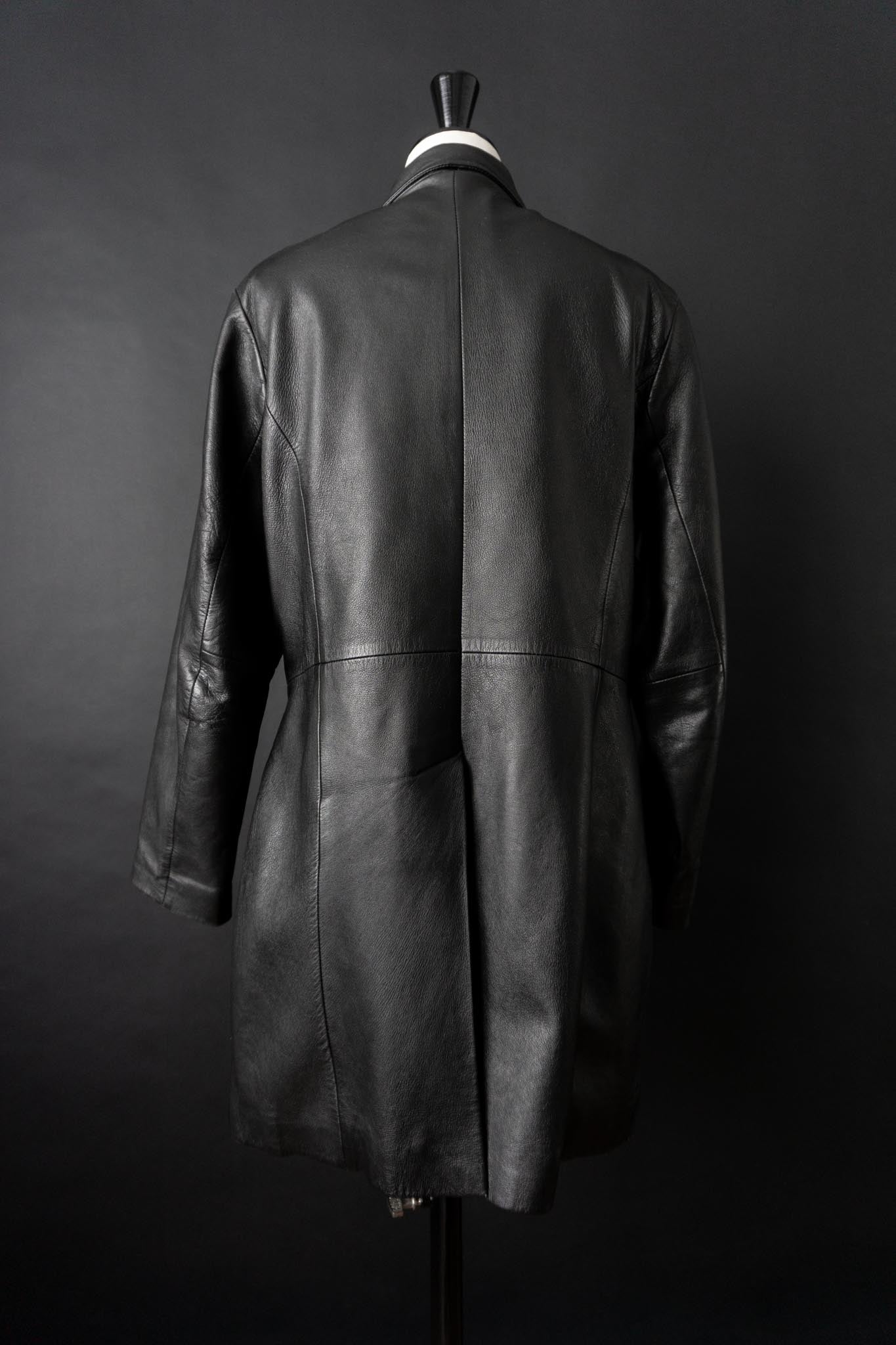 Vintage 90s Goth Ledermantel, S–M