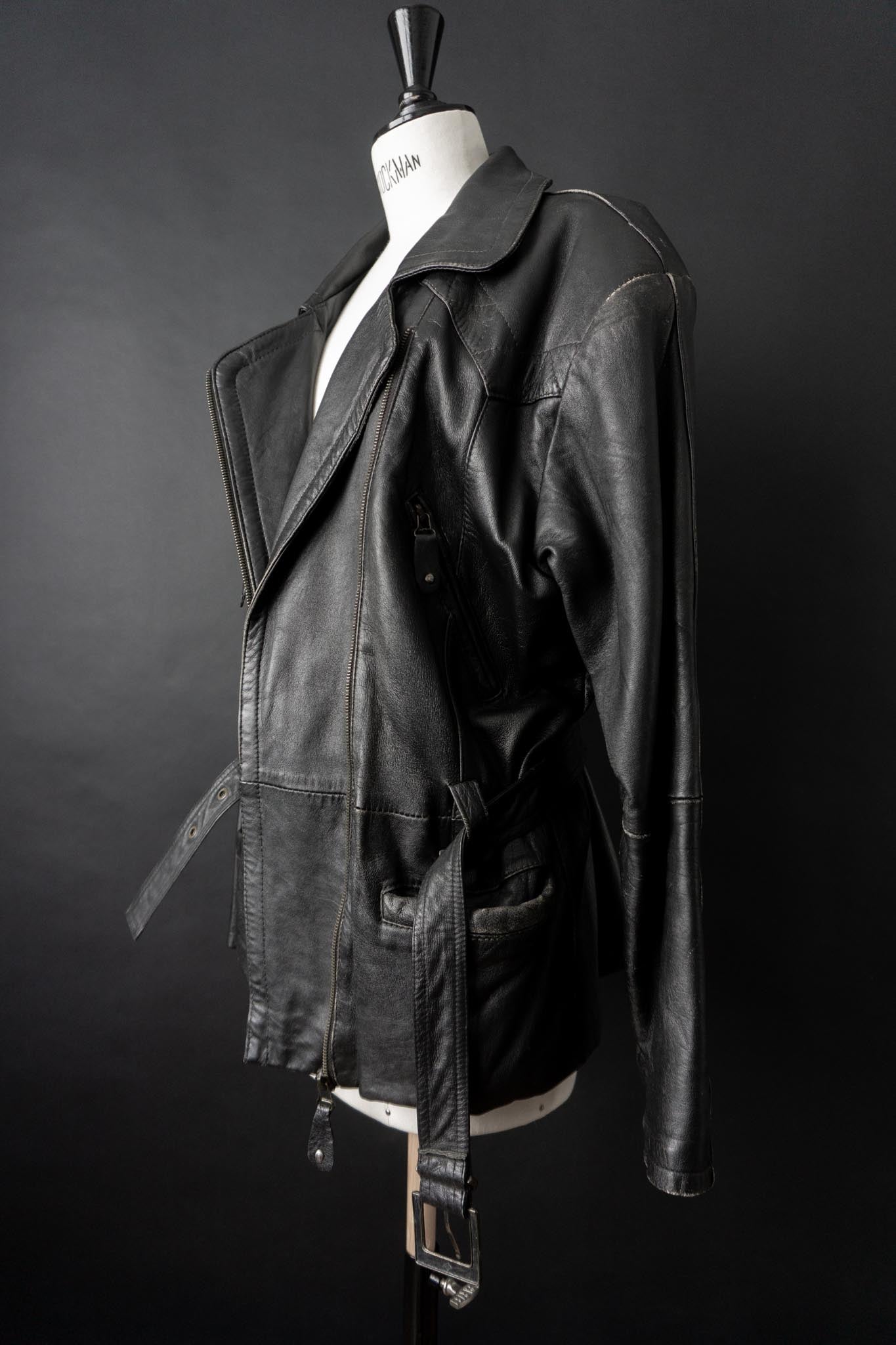 Vintage 90s slouchy Biker Lederjacke, S–M