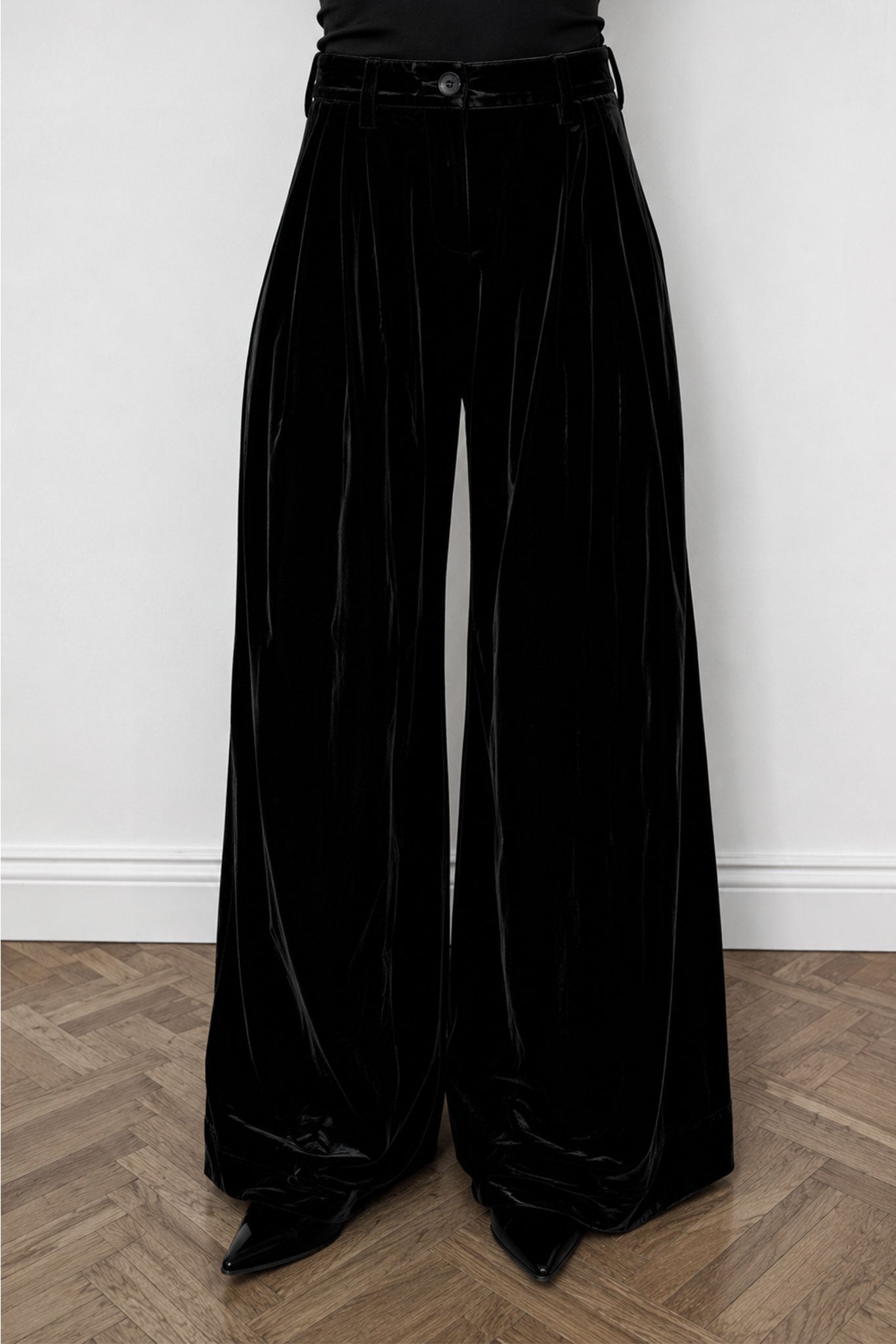 Vintage Ann Demeulemeester Wide Leg Samthose, M–L