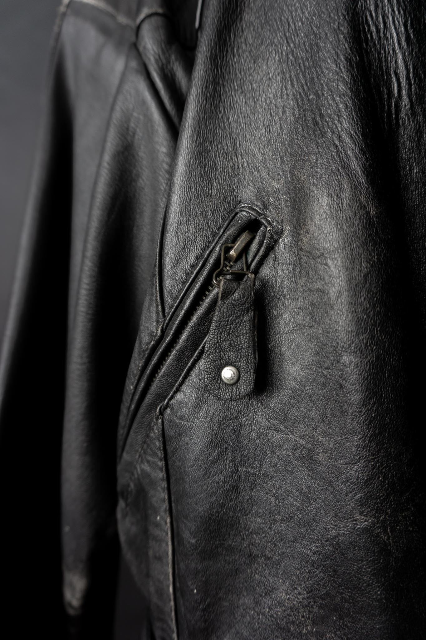 Vintage 90s slouchy Biker Lederjacke, S–M