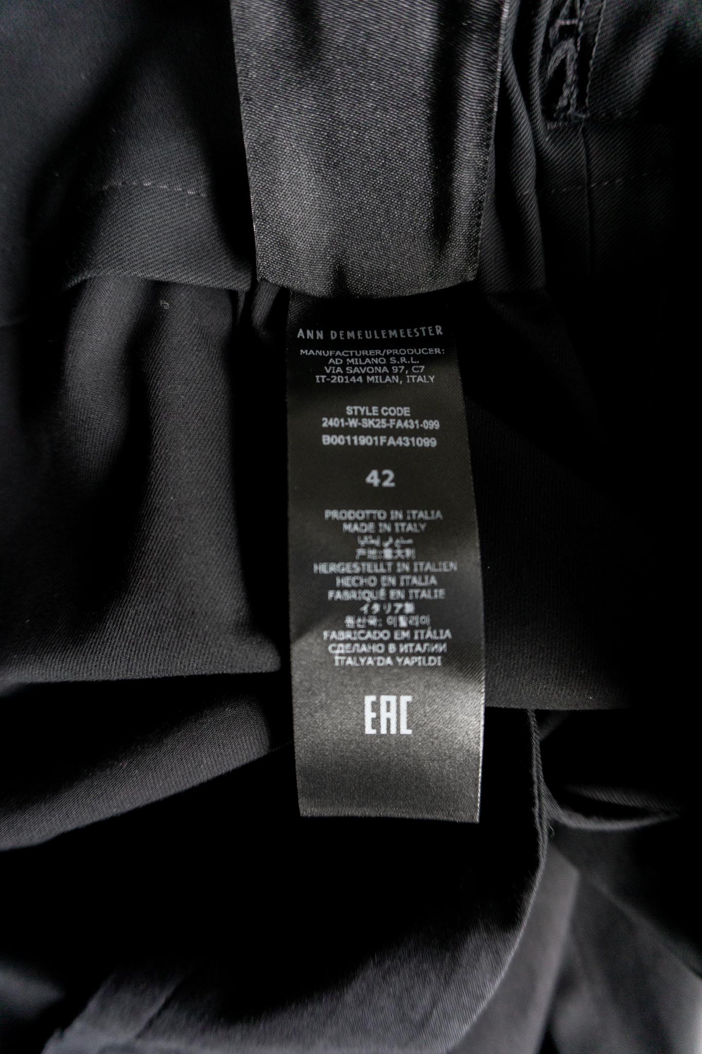 Ann Demeulemeester Cargo Maxirock, Made in Italy, 42