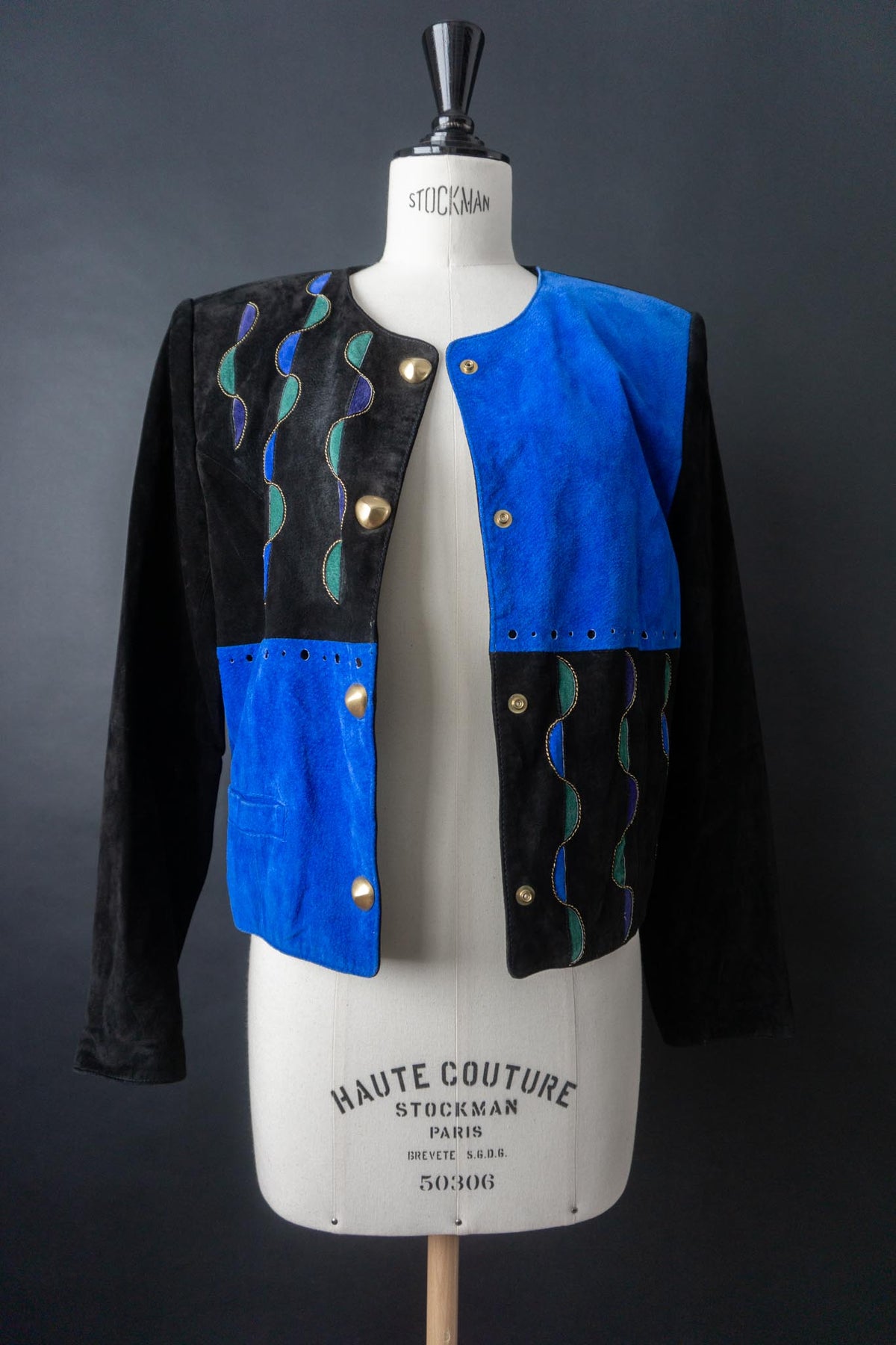 80s Deadstock Lederjacke, S–M