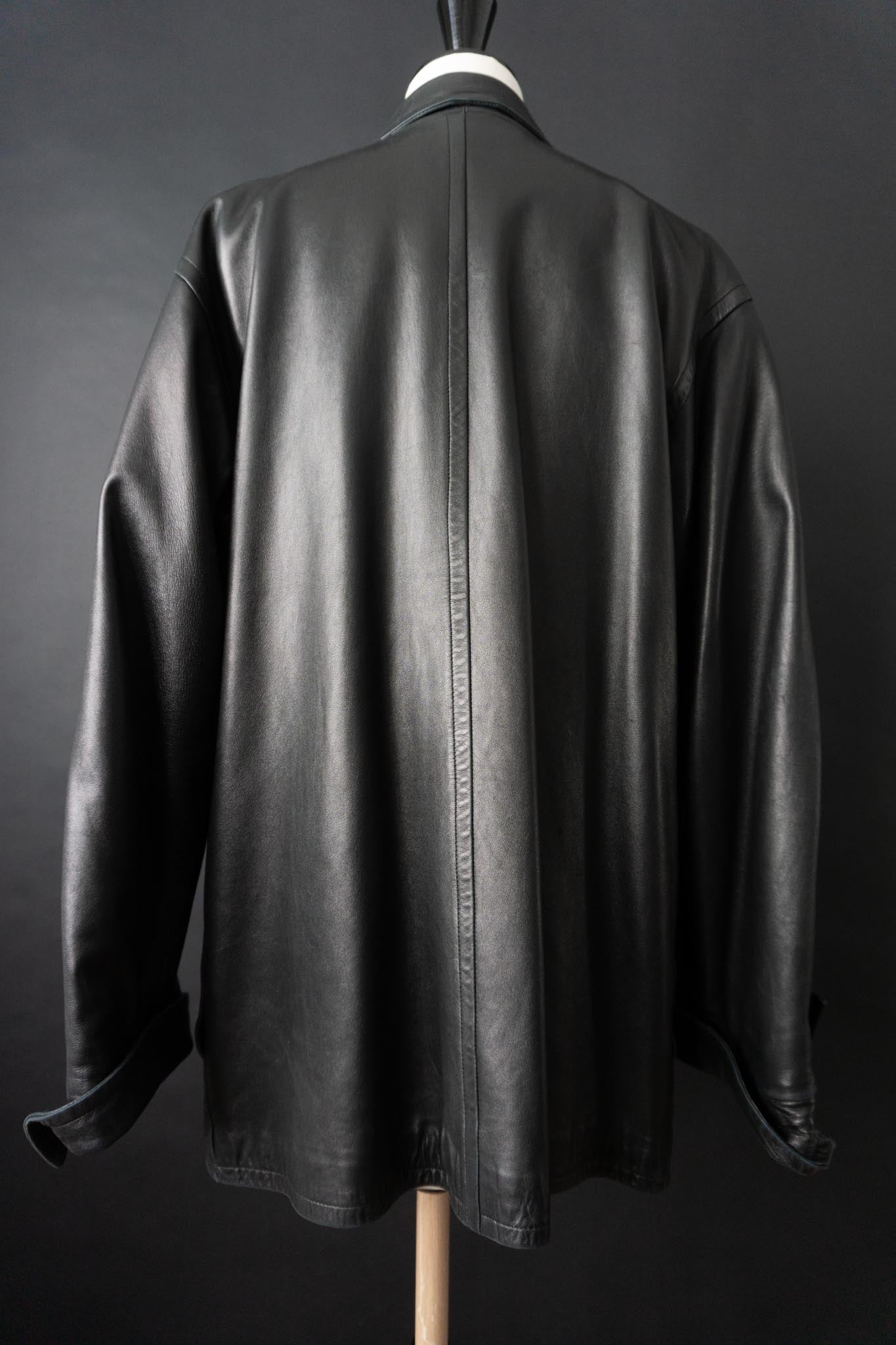Vintage Yves Saint Laurent Lederblazer, Schwarz, S–M