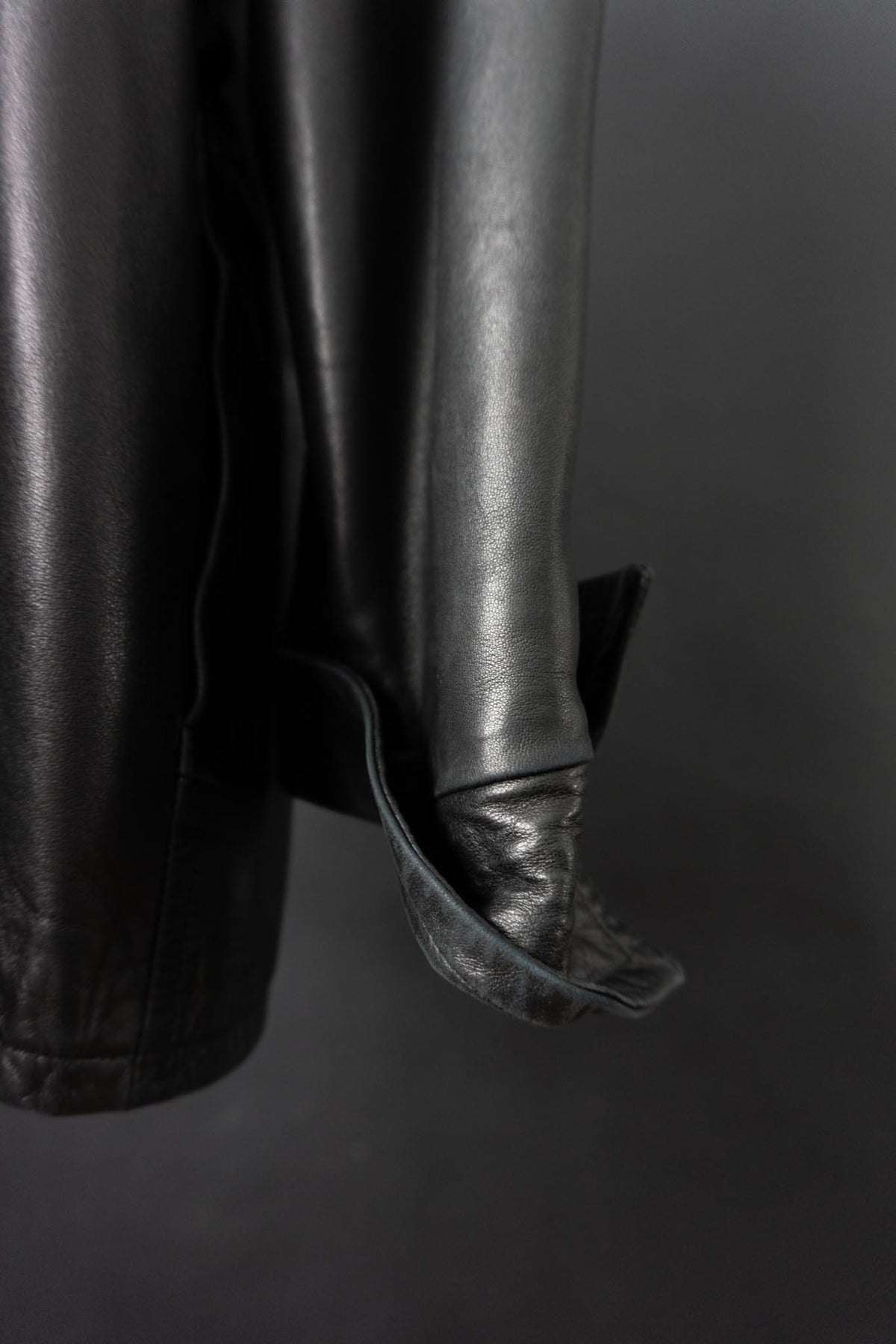 Vintage Yves Saint Laurent Lederblazer, Schwarz, S–M