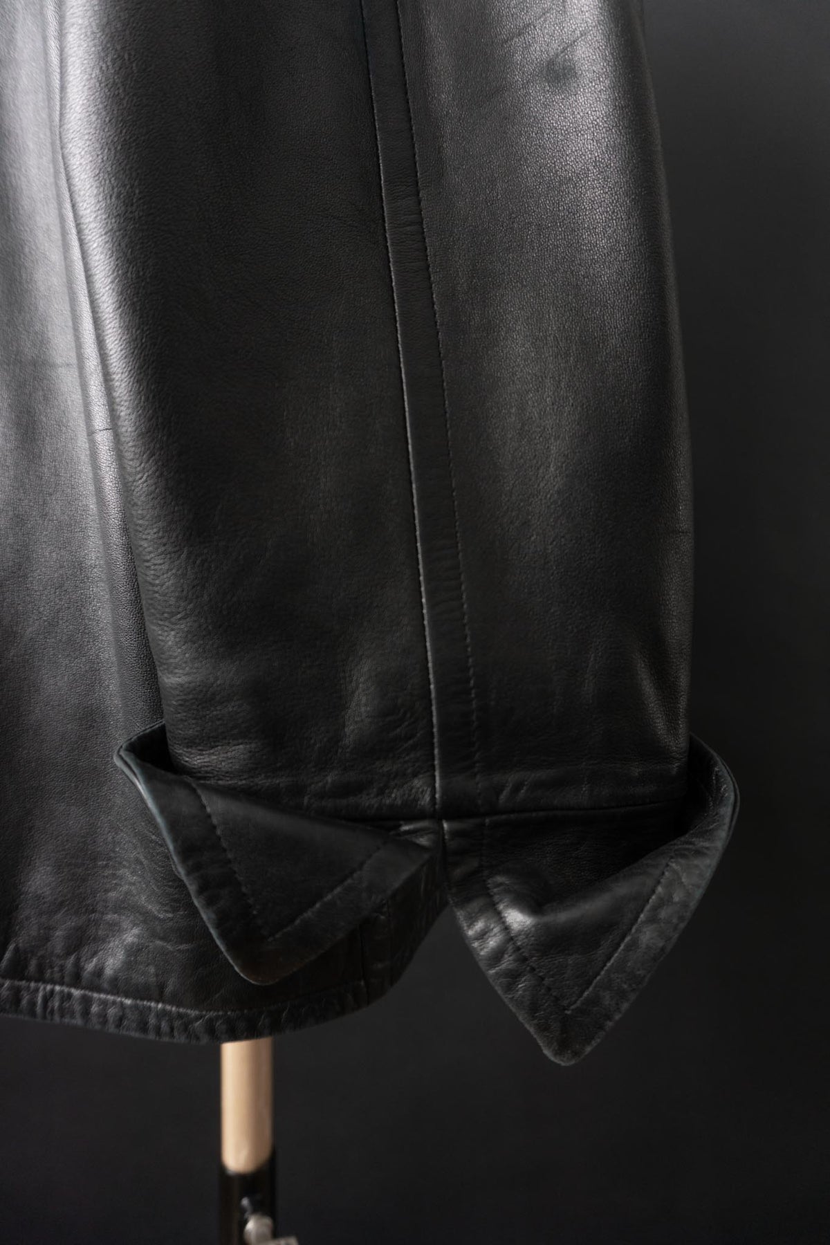 Vintage Yves Saint Laurent Lederblazer, Schwarz, S–M