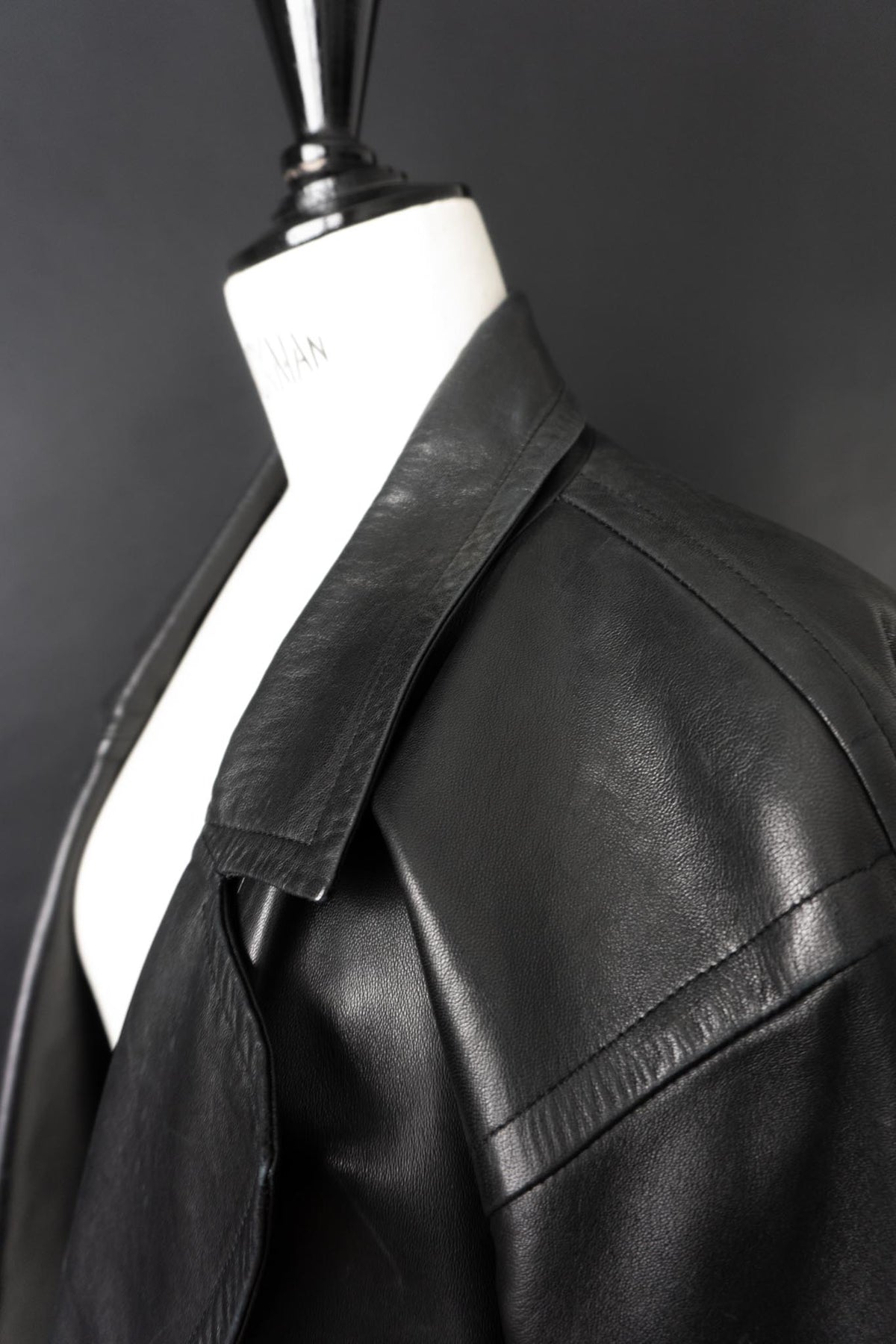 Vintage Yves Saint Laurent Lederblazer, Schwarz, S–M