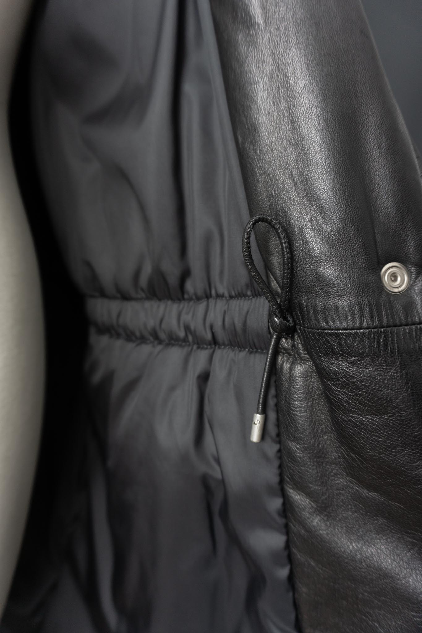 Vintage Jil Sander Ledermantel Schwarz, S–M